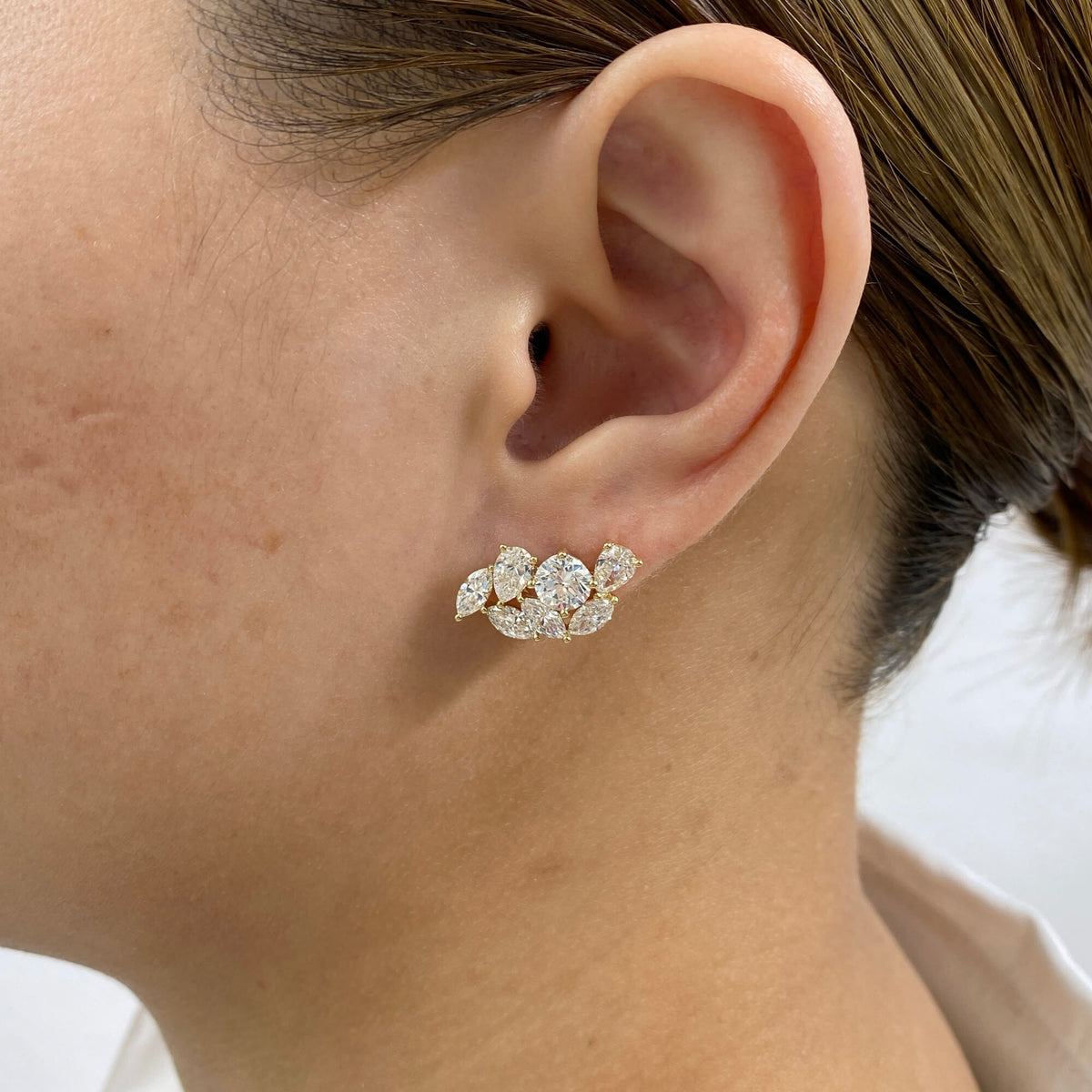 Zoey 4.3 Lab-Grown Diamond Studs, Bouquet Earrings