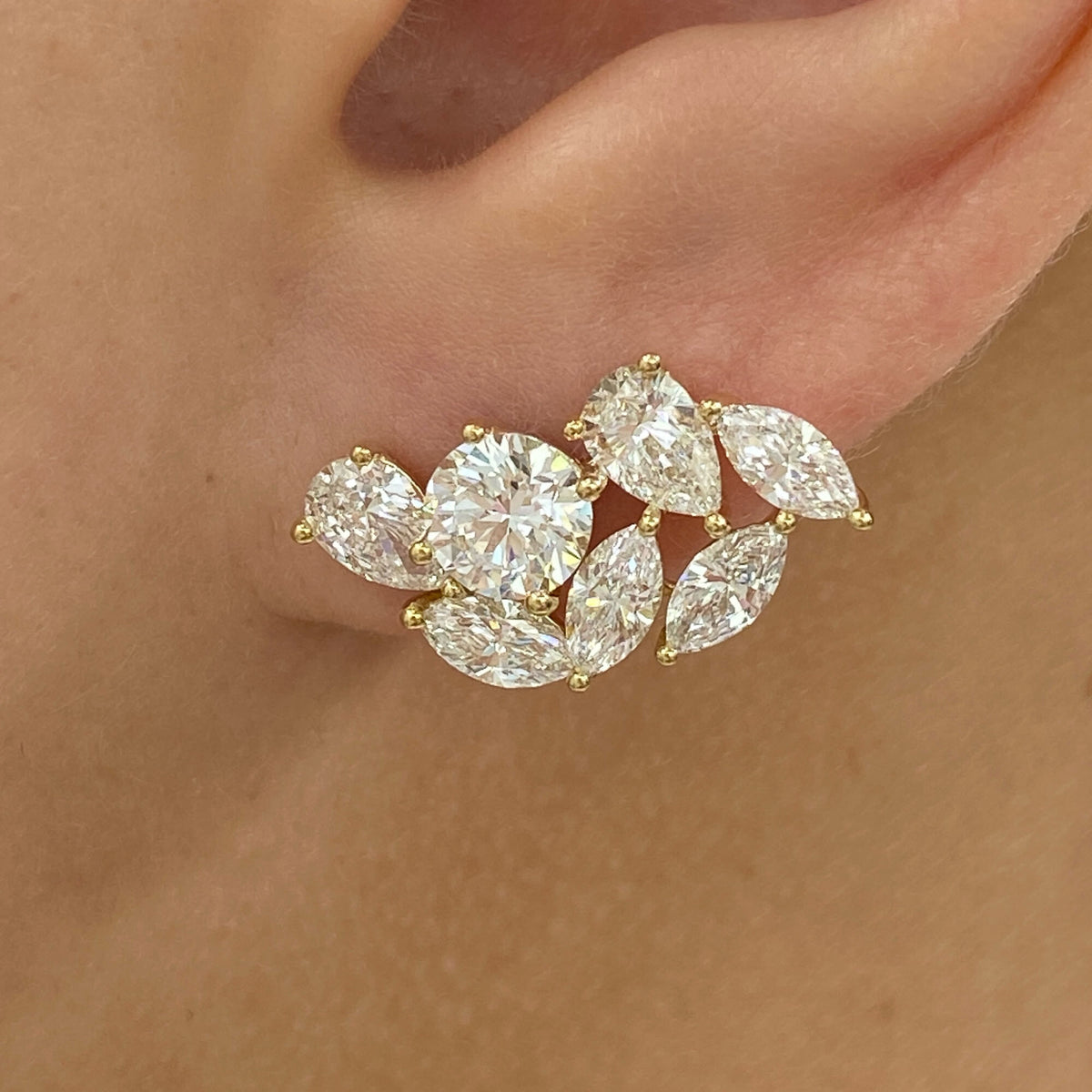 Zoey 4.3 Lab-Grown Diamond Studs, Bouquet Earrings