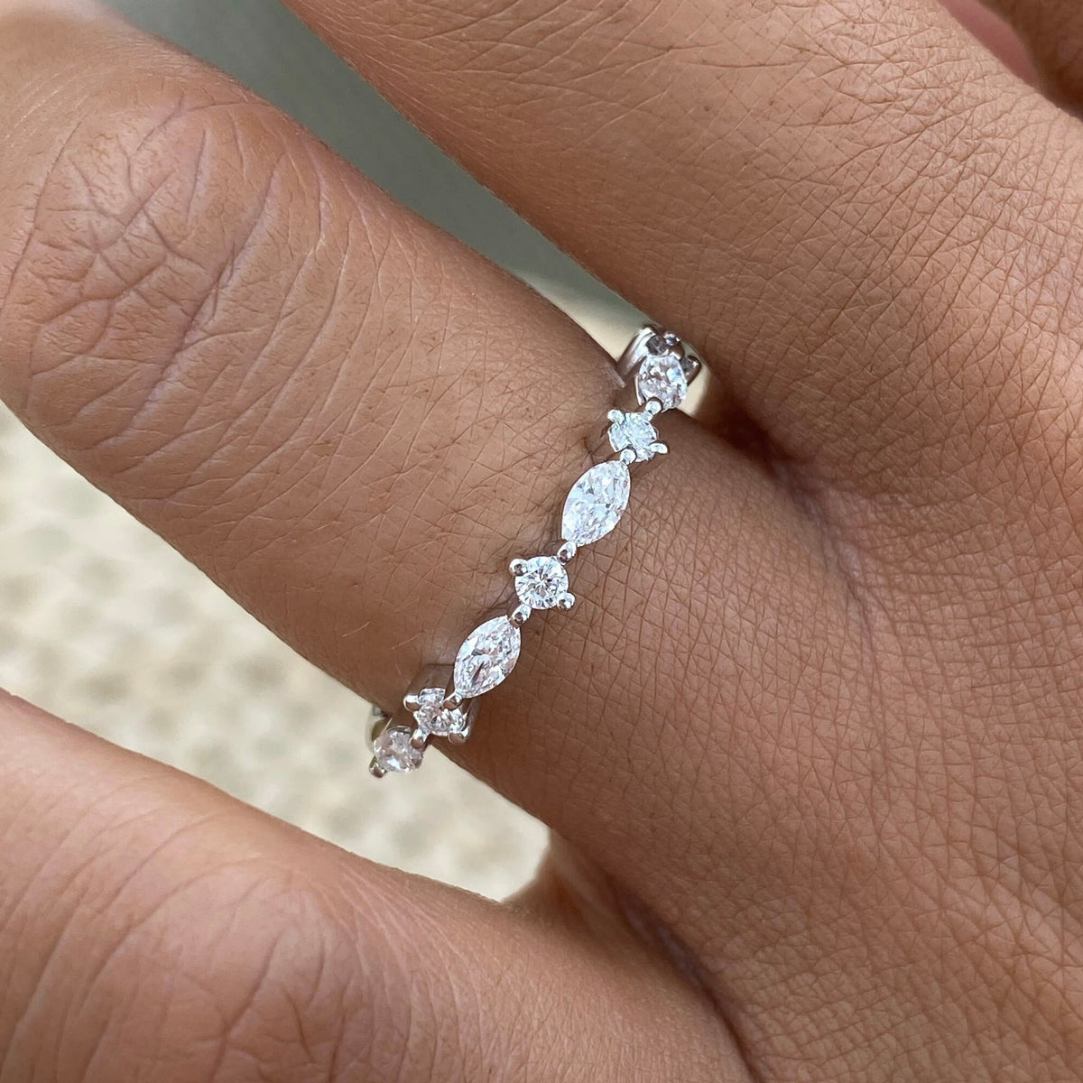 Adriana 0.4 Lab-Grown Diamond Half-Eternity, Side Stone Ring
