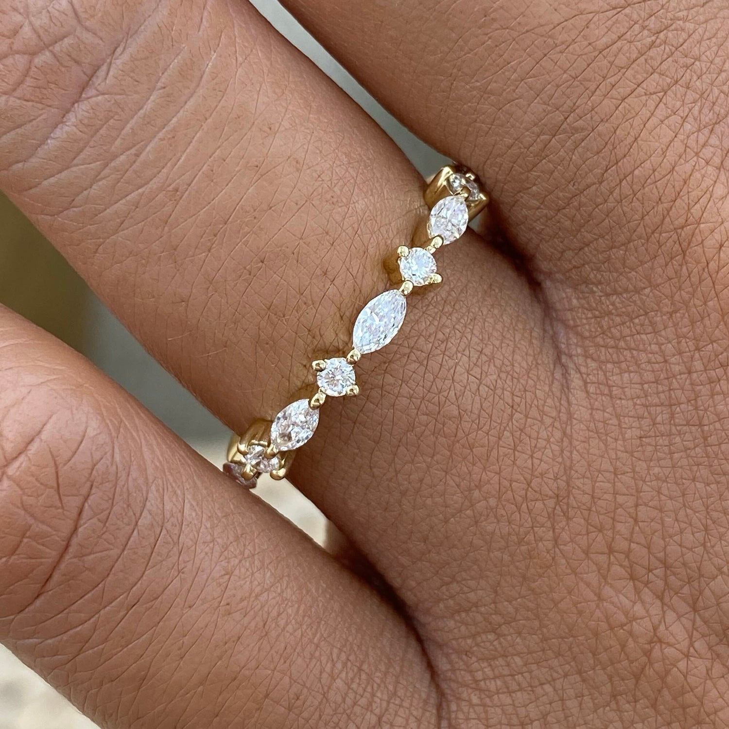 Adriana 0.4 Lab-Grown Diamond Half-Eternity, Side Stone Ring