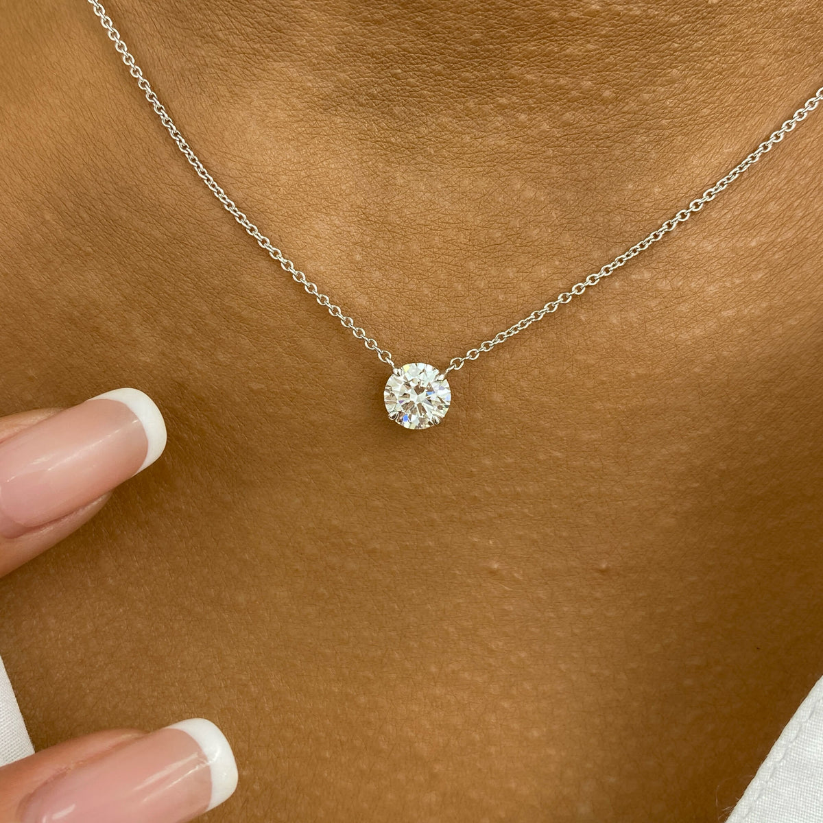 Summer 1.0 Round Lab-Grown Diamond Solitaire, Chain Pendant