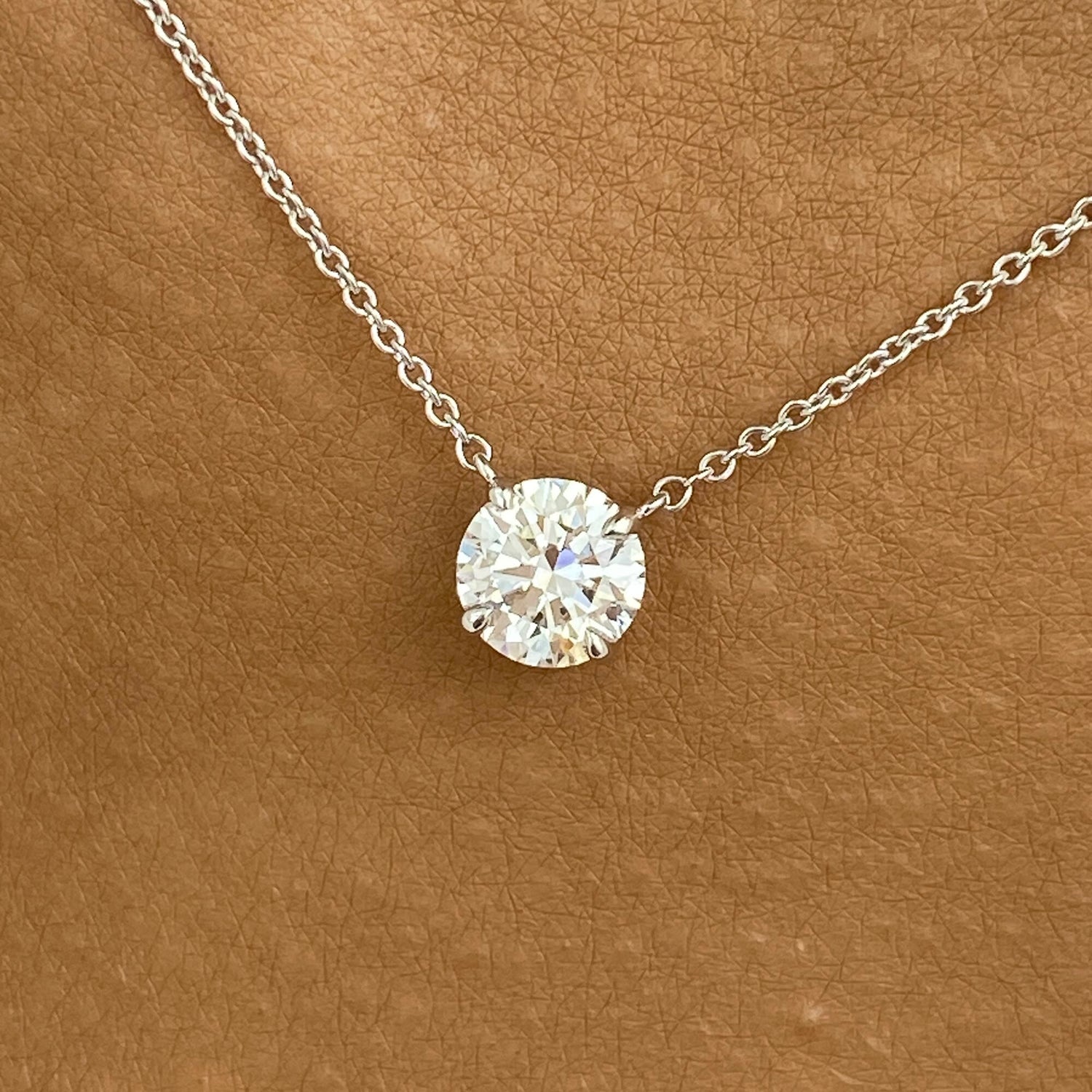 Summer 1.0 Round Lab-Grown Diamond Solitaire, Chain Pendant