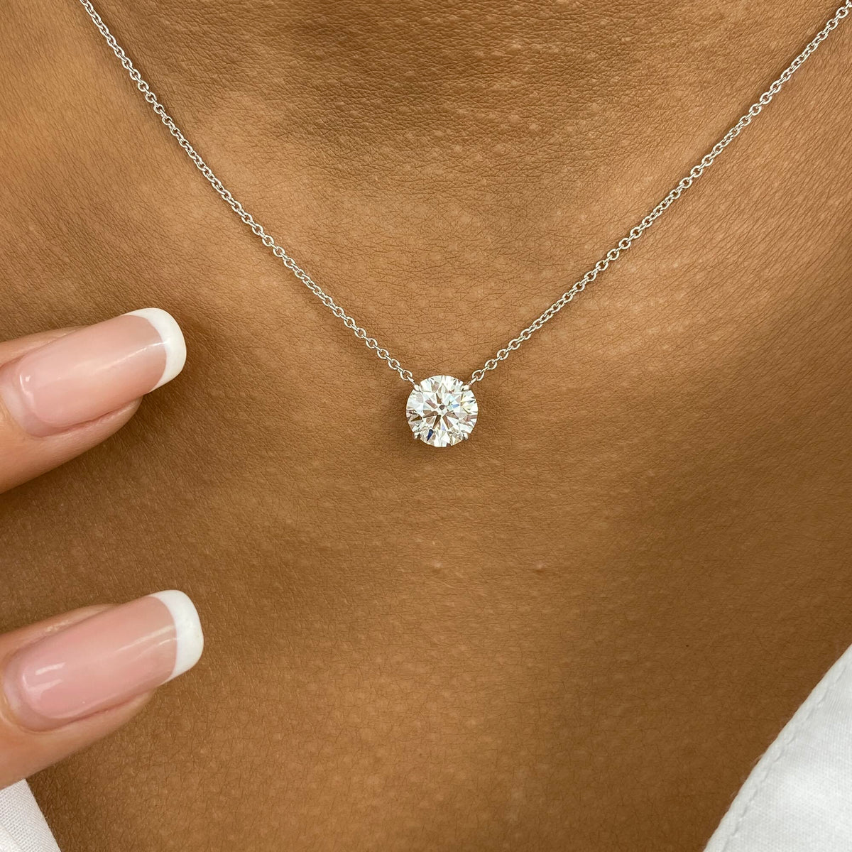 Summer 1.5 Round Lab-Grown Diamond Solitaire, Chain Pendant