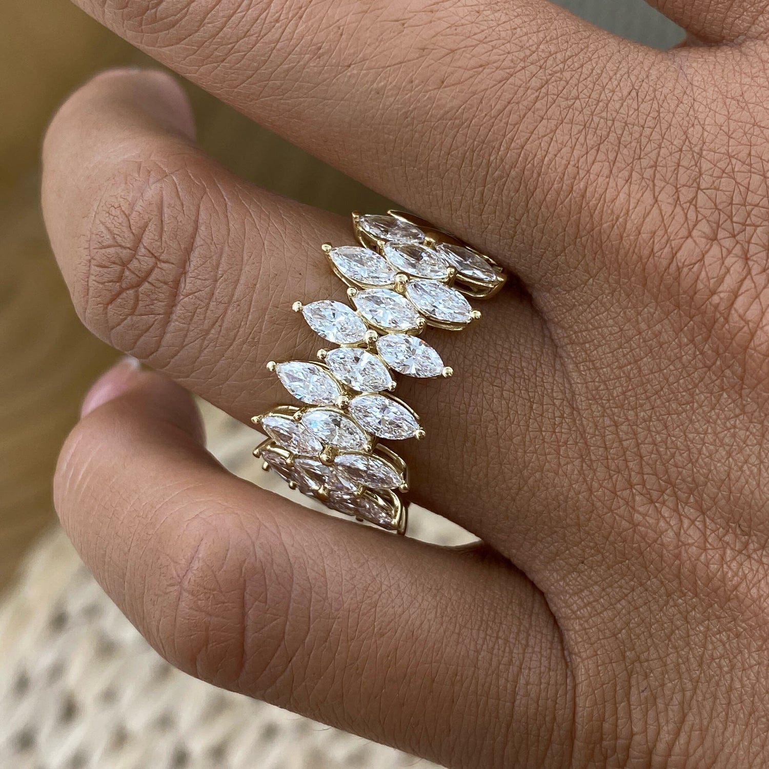 Luna 2.8 Lab-Grown Diamond Eternity, Side Stone Ring