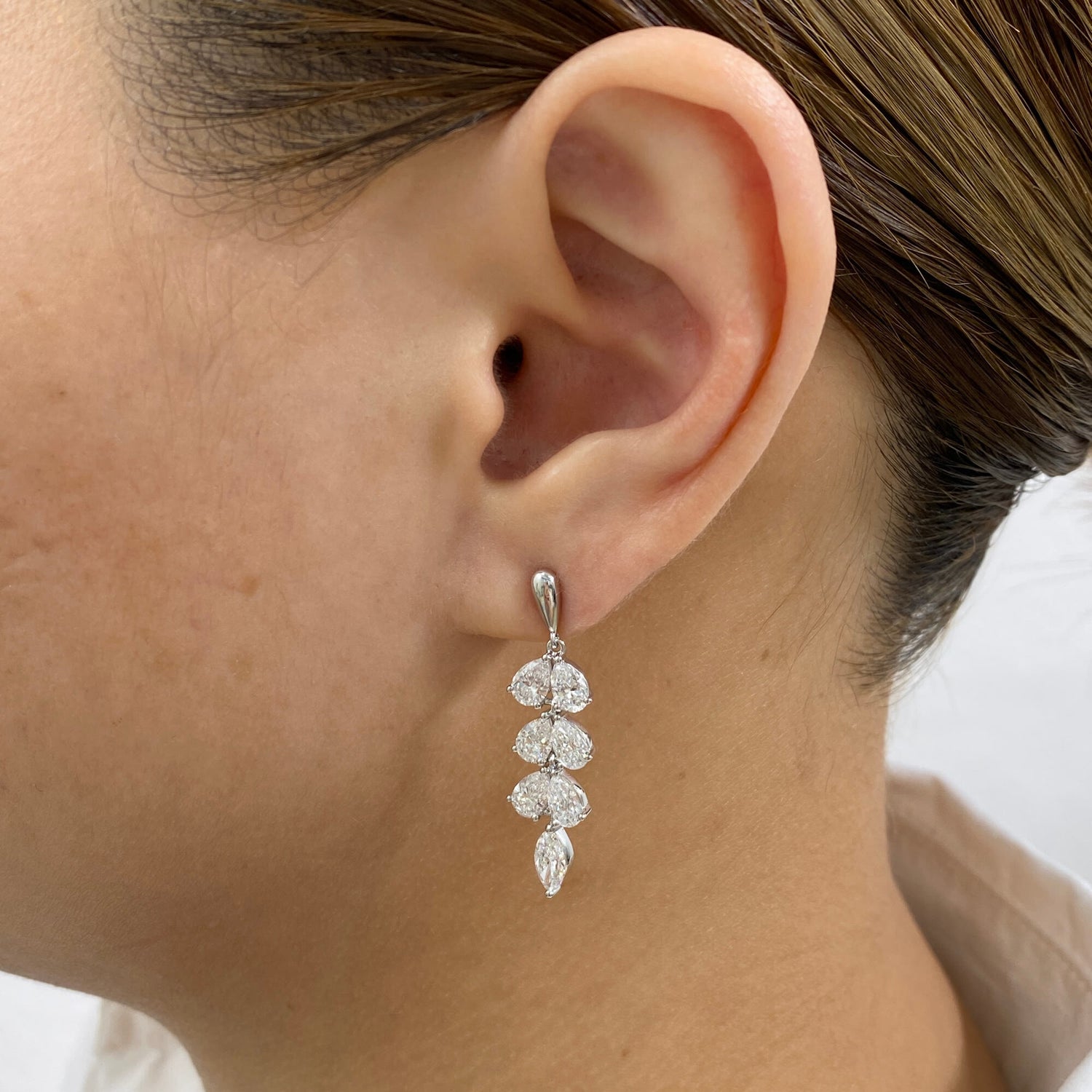 Maria 4.1 Lab-Grown Diamond Drop, Chain Earrings