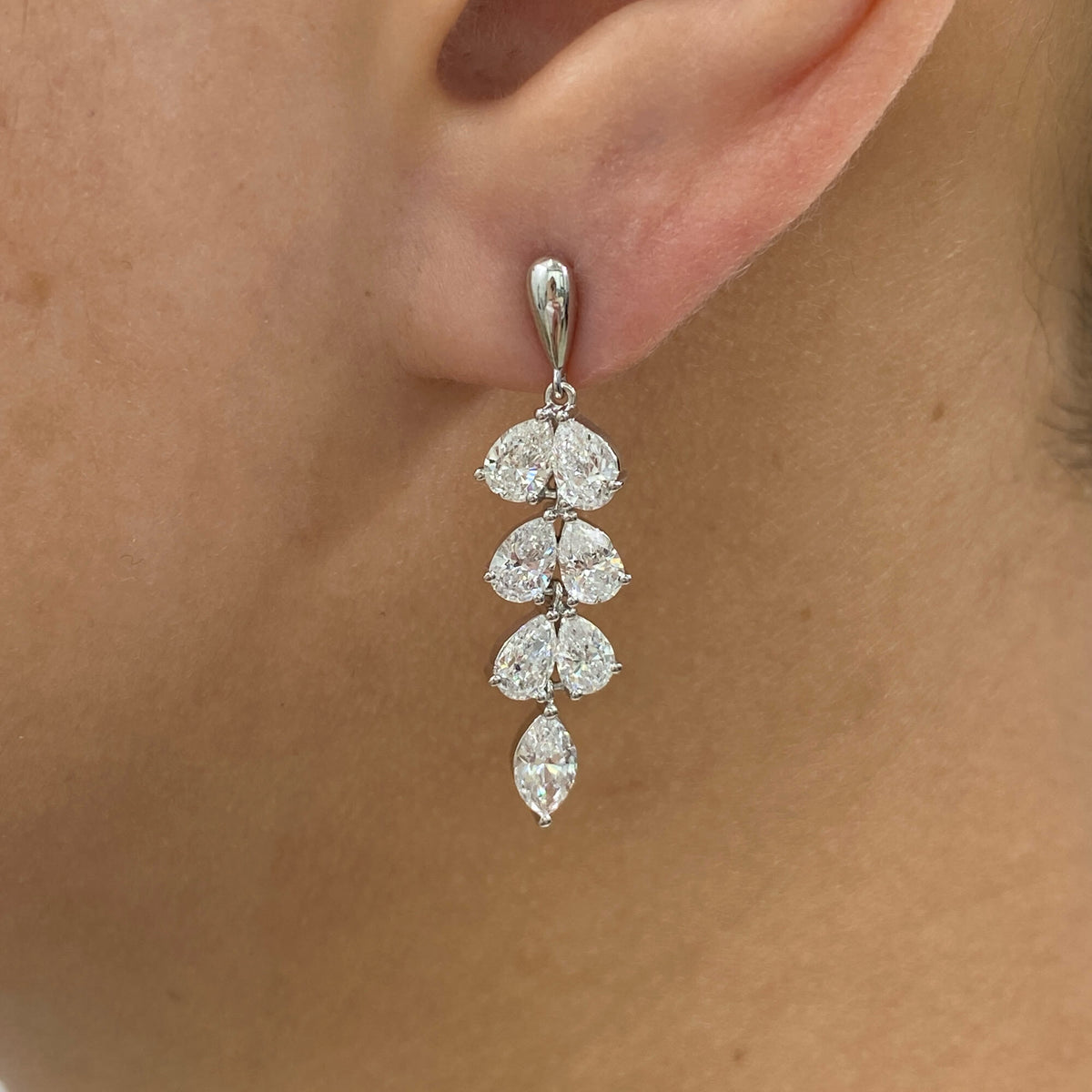 Maria 4.1 Lab-Grown Diamond Drop, Chain Earrings