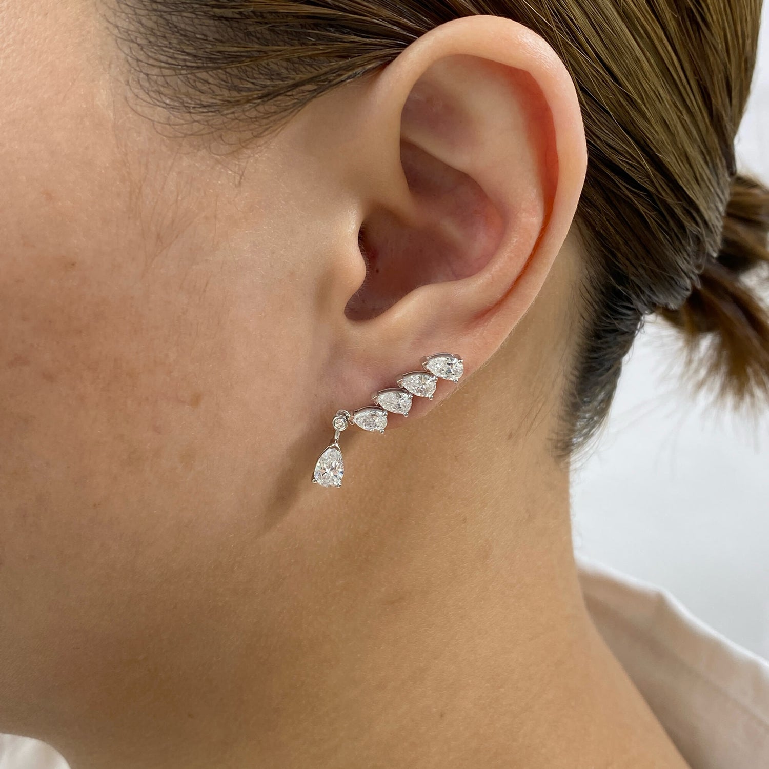 Aisha 2.4 Lab-Grown Diamond Dangle, Bouquet Earrings