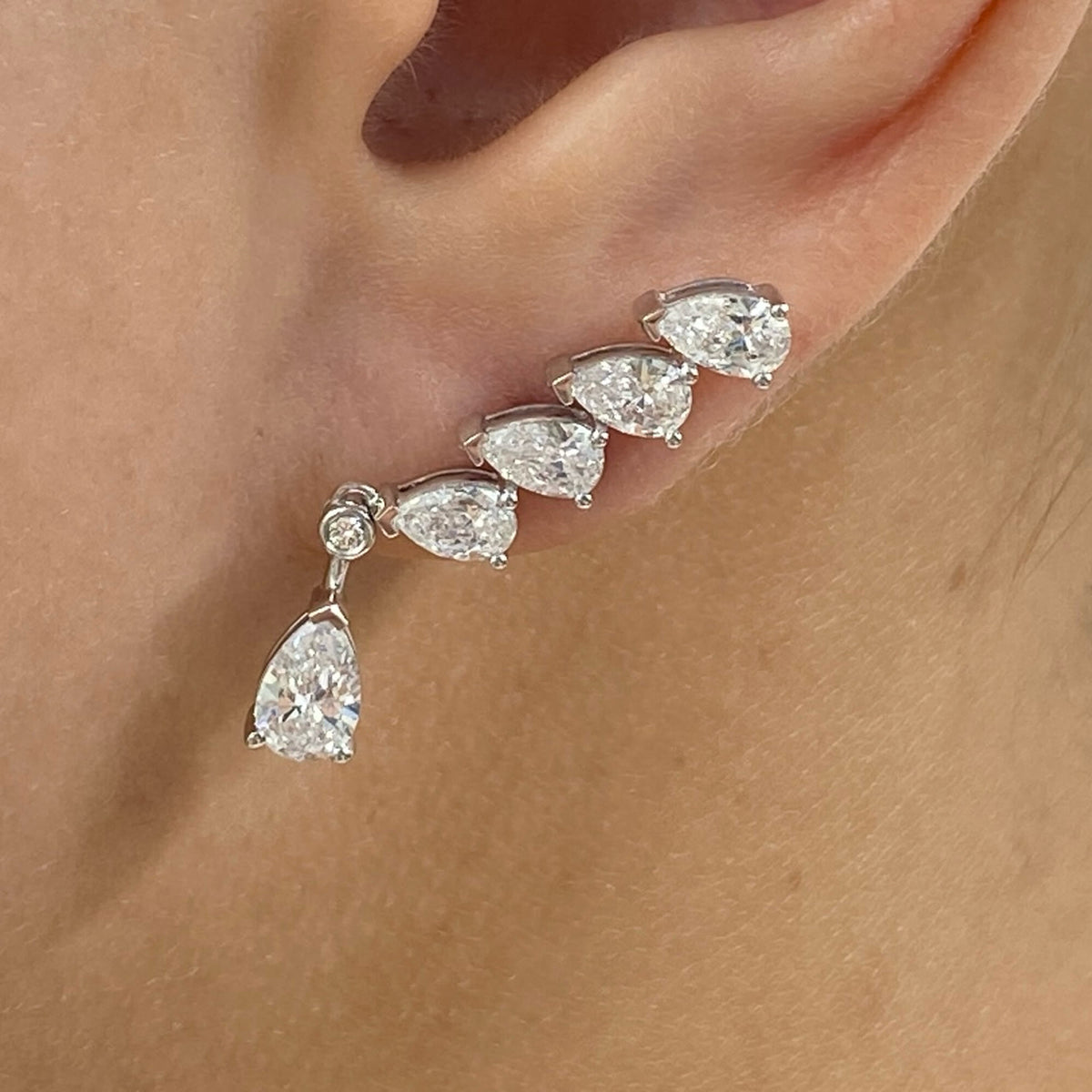 Aisha 2.4 Lab-Grown Diamond Dangle, Bouquet Earrings