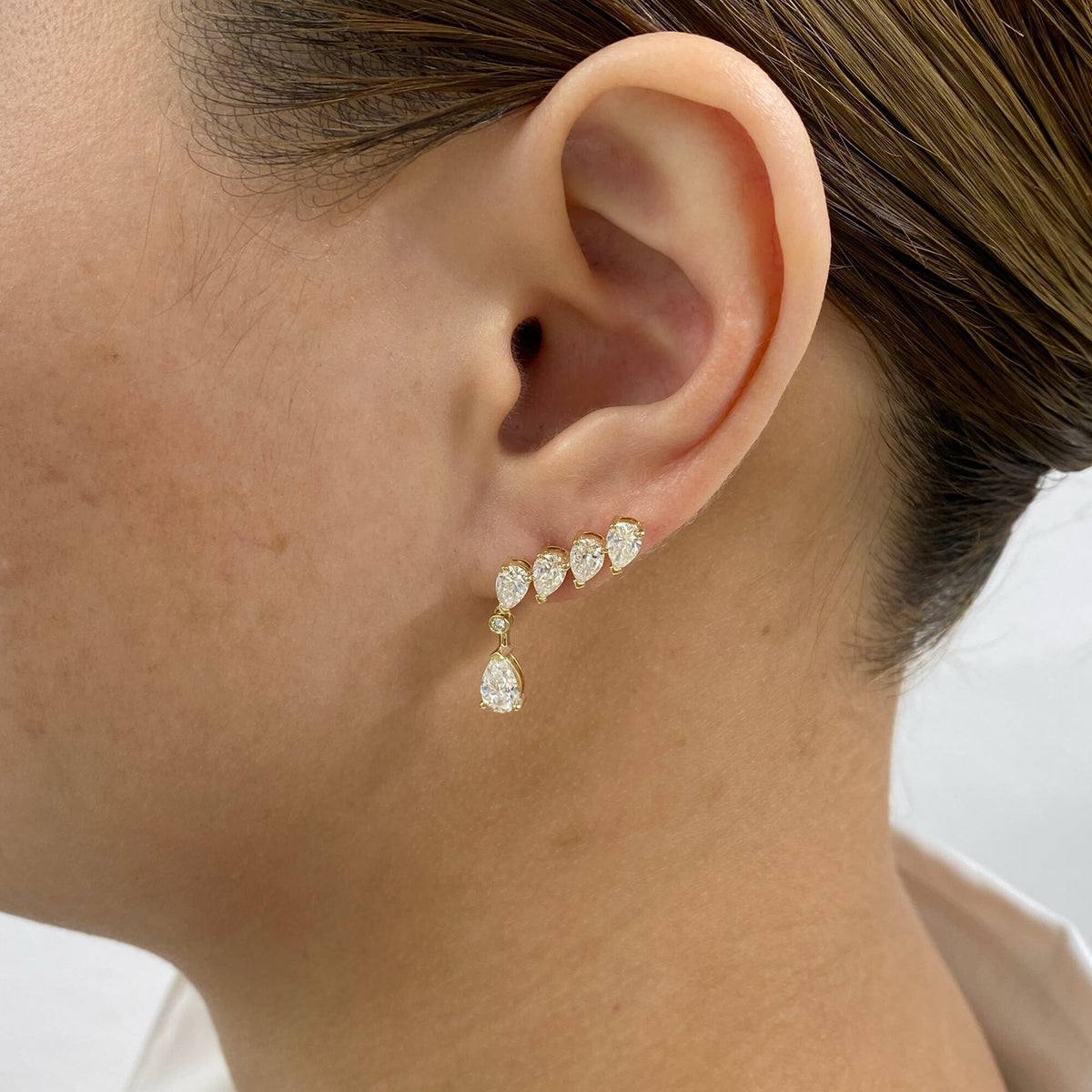 Aisha 2.9 Lab-Grown Diamond Dangle, Bouquet Earrings