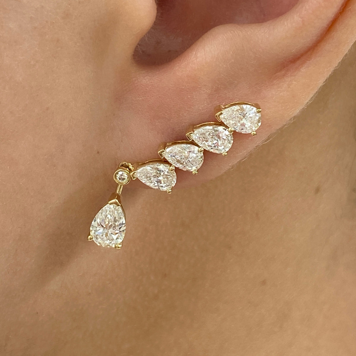 Aisha 2.9 Lab-Grown Diamond Dangle, Bouquet Earrings