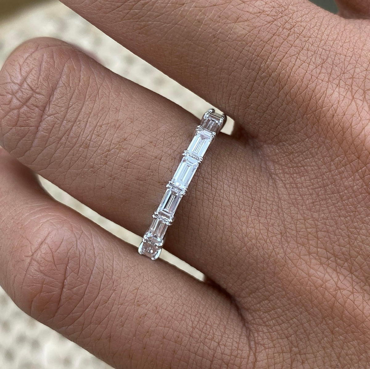 Regina 0.8 Lab-Grown Diamond Half-Eternity, Side Stone Ring