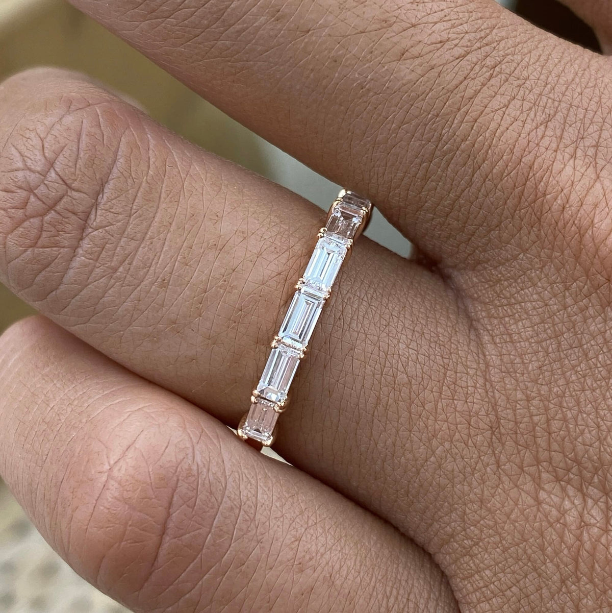 Regina 0.8 Lab-Grown Diamond Half-Eternity, Side Stone Ring
