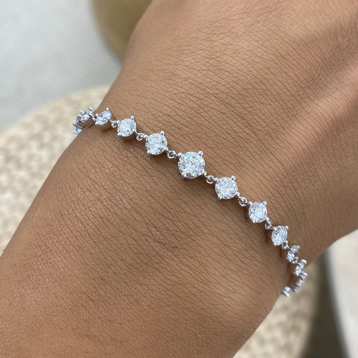 Piper 2.7 Lab-Grown Diamond Tennis, Chain Bracelets