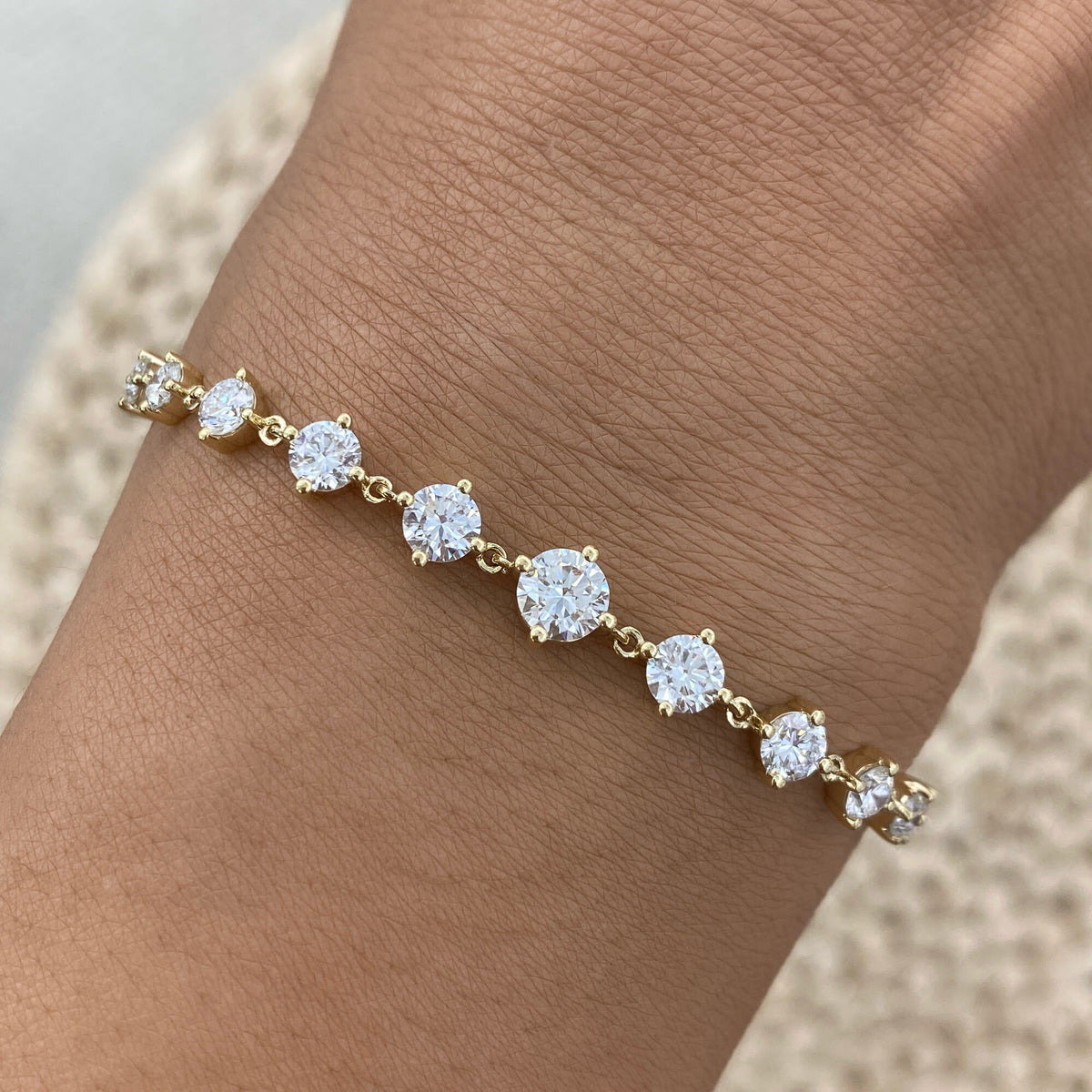 Piper 2.7 Lab-Grown Diamond Tennis, Chain Bracelets