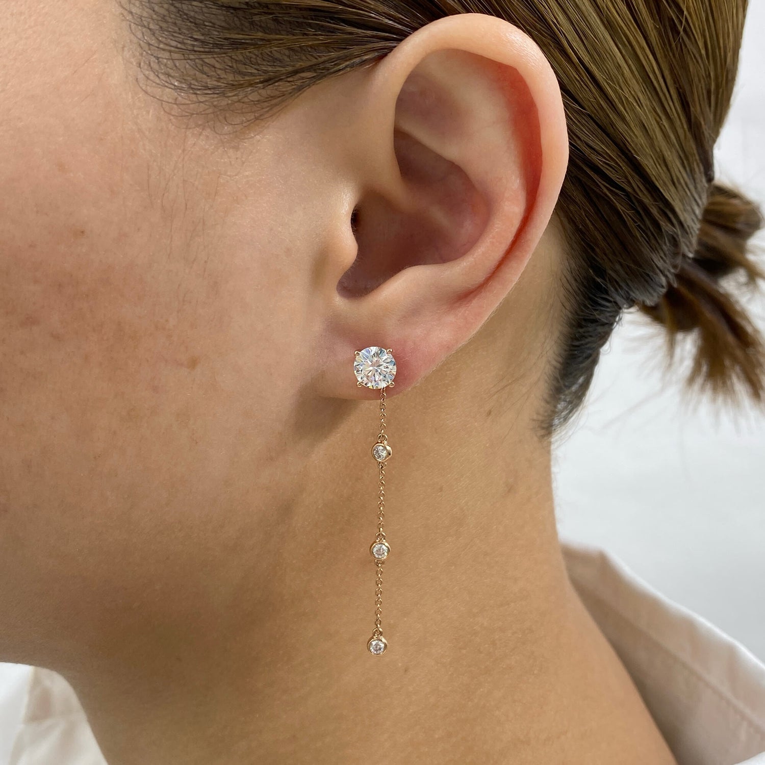 Olivia 2.3 Round Lab-Grown Diamond Chain, Drop Earrings