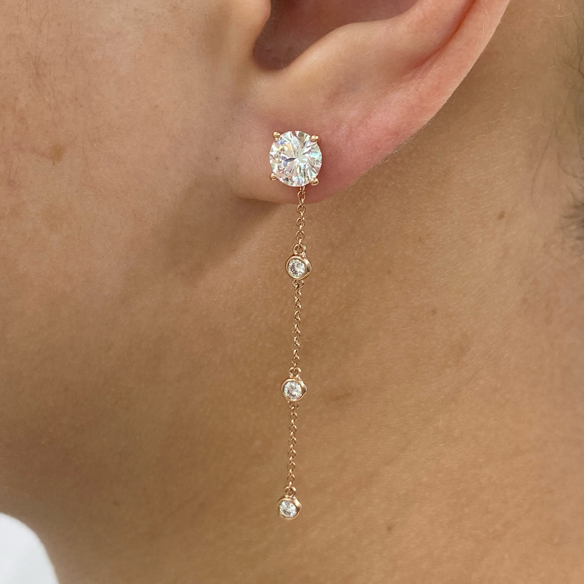 Olivia 2.3 Round Lab-Grown Diamond Chain, Drop Earrings