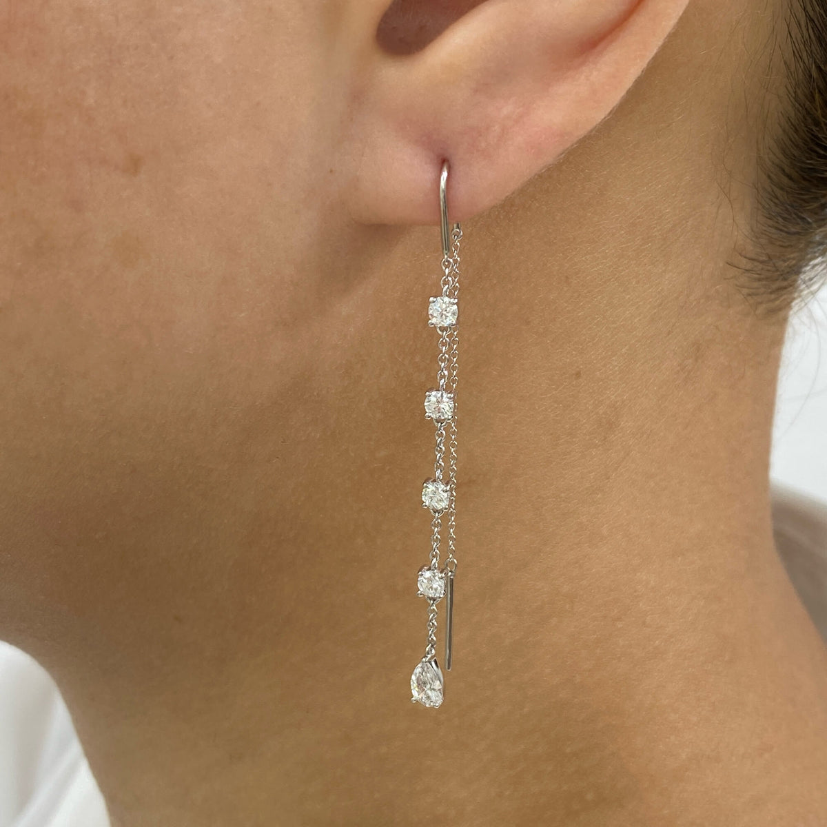 Ophelia 1.3 Lab-Grown Diamond Chain, Drop Earrings