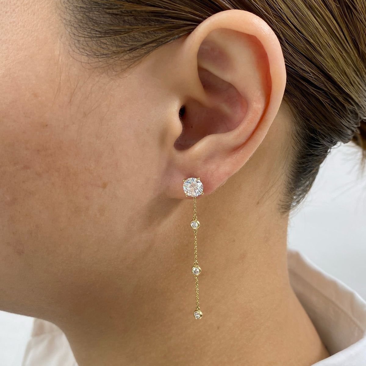 Olivia 2.3 Round Lab-Grown Diamond Chain, Drop Earrings