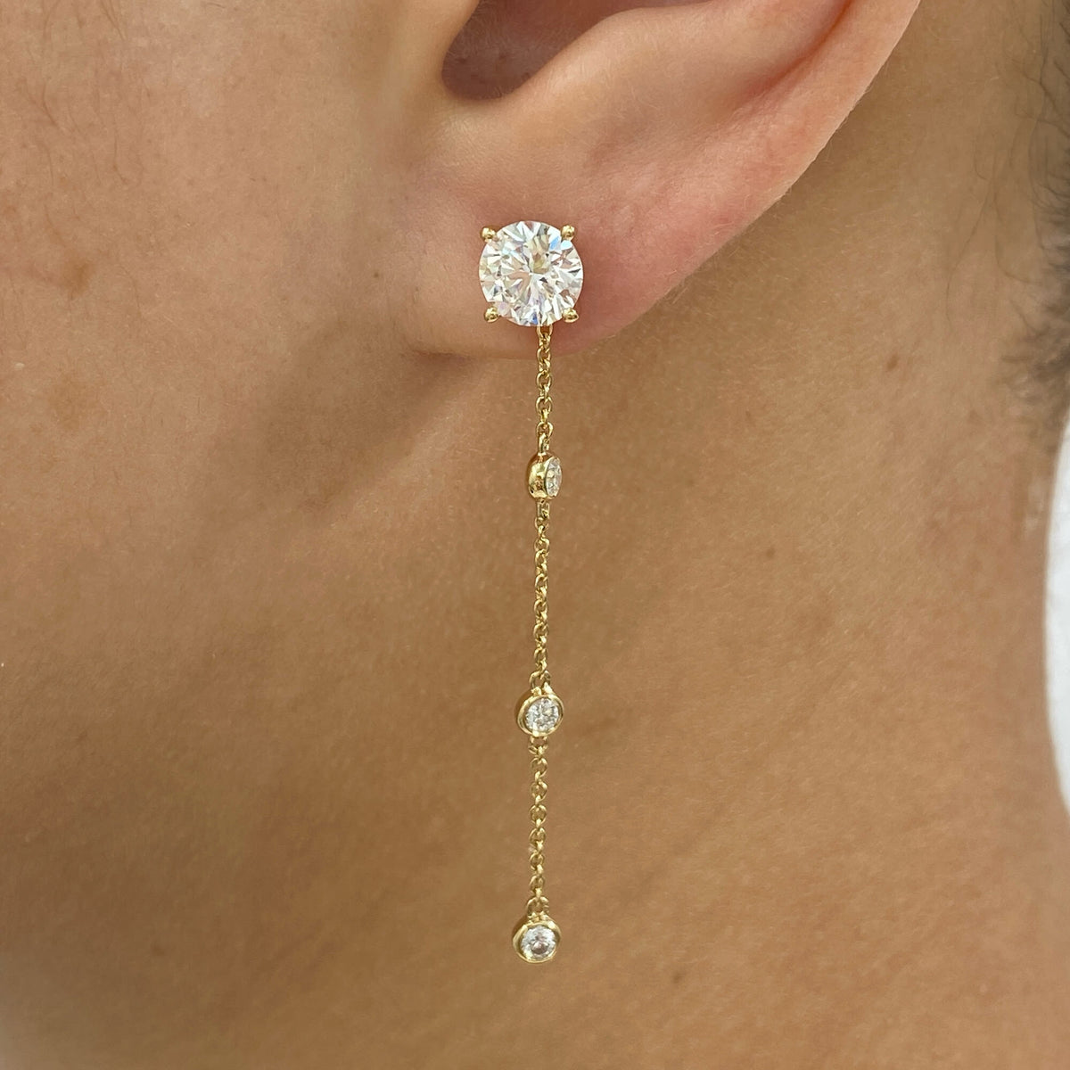Olivia 2.3 Round Lab-Grown Diamond Chain, Drop Earrings