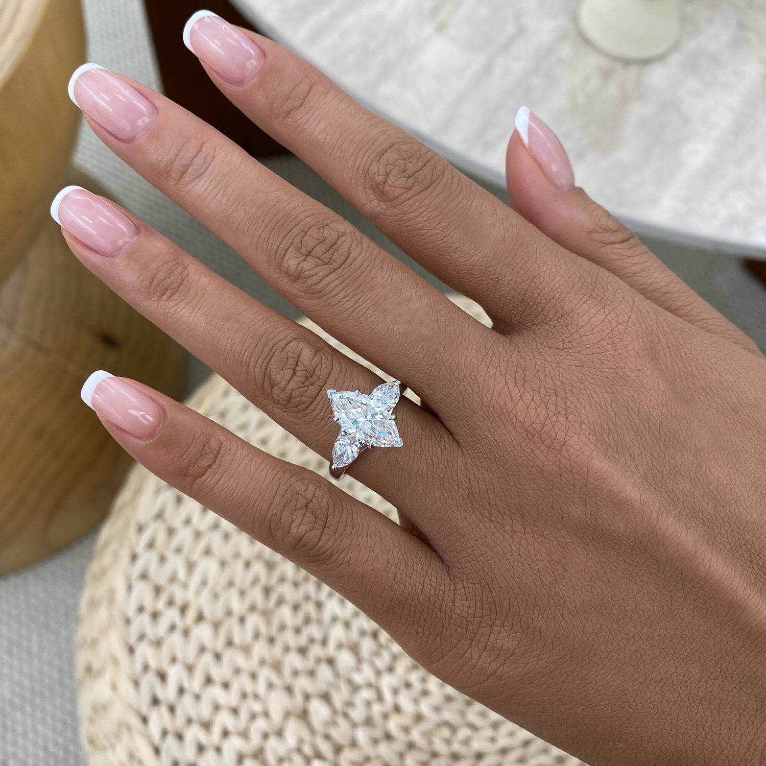 Amanda 3.5 Marquise Lab-Grown Diamond Three Stone Engagement Ring