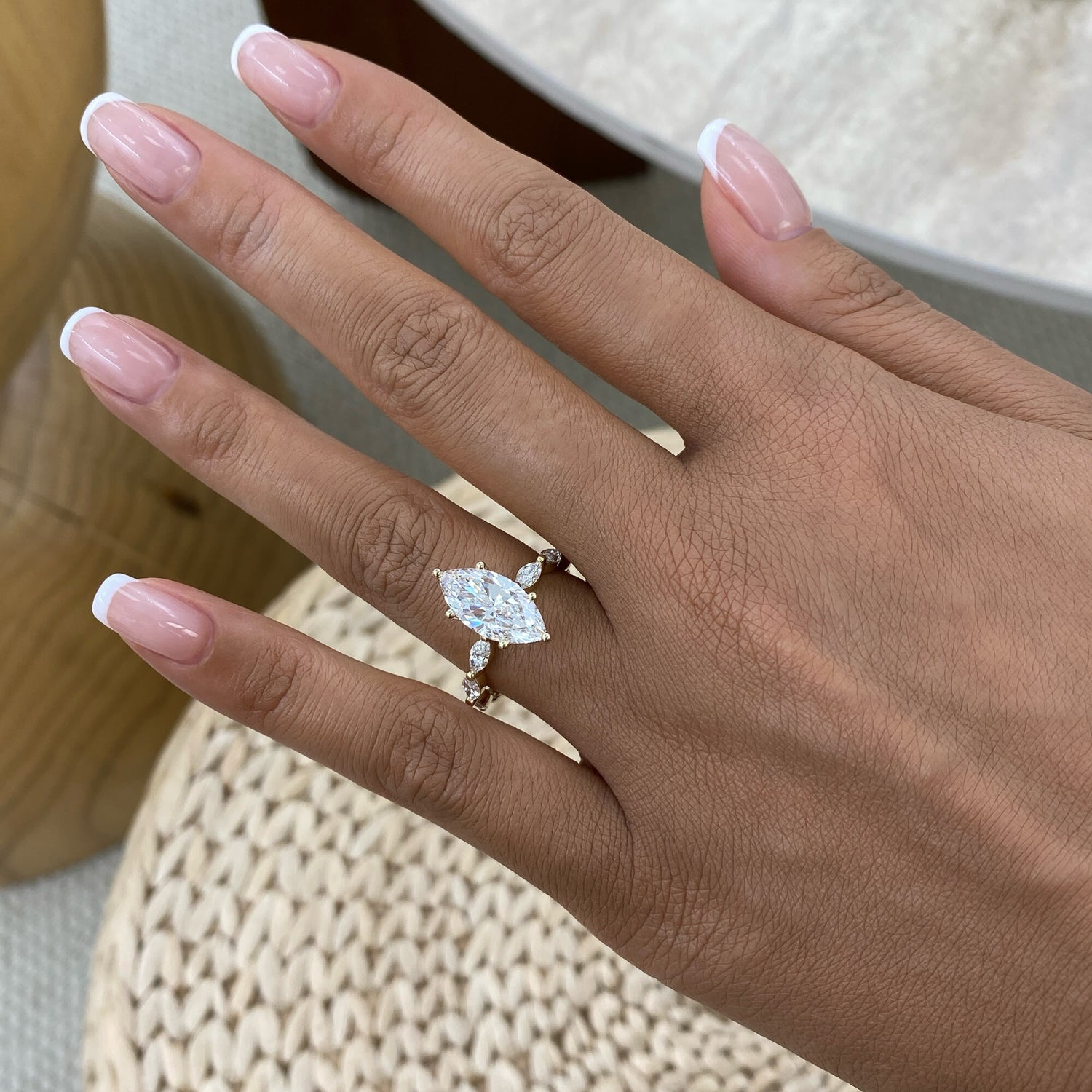Anna 3.2 Marquise Lab-Grown Diamond Side Stone, Special Engagement Ring