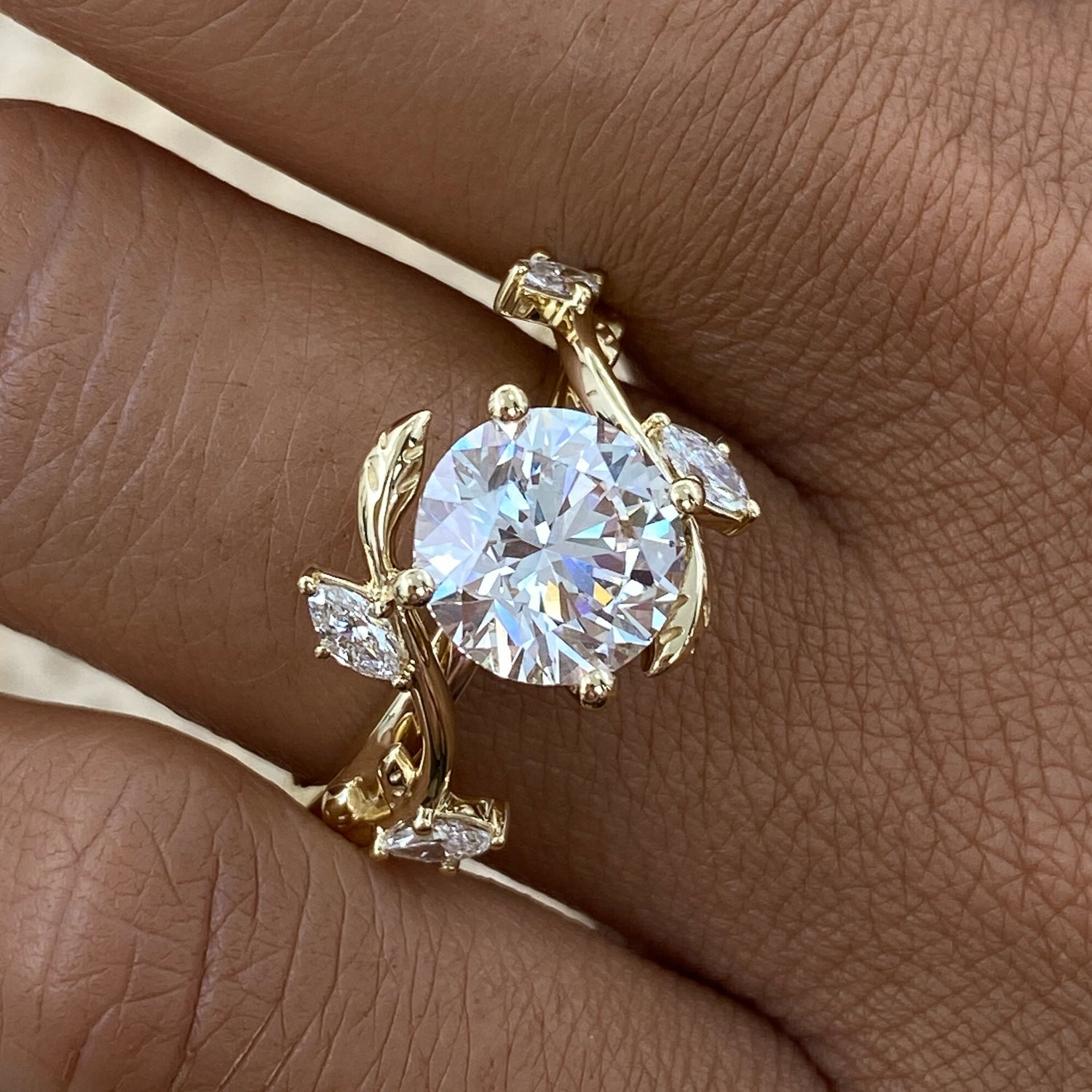 Carla 2.8 Round Lab-Grown Diamond Side Stone, Special Engagement Ring