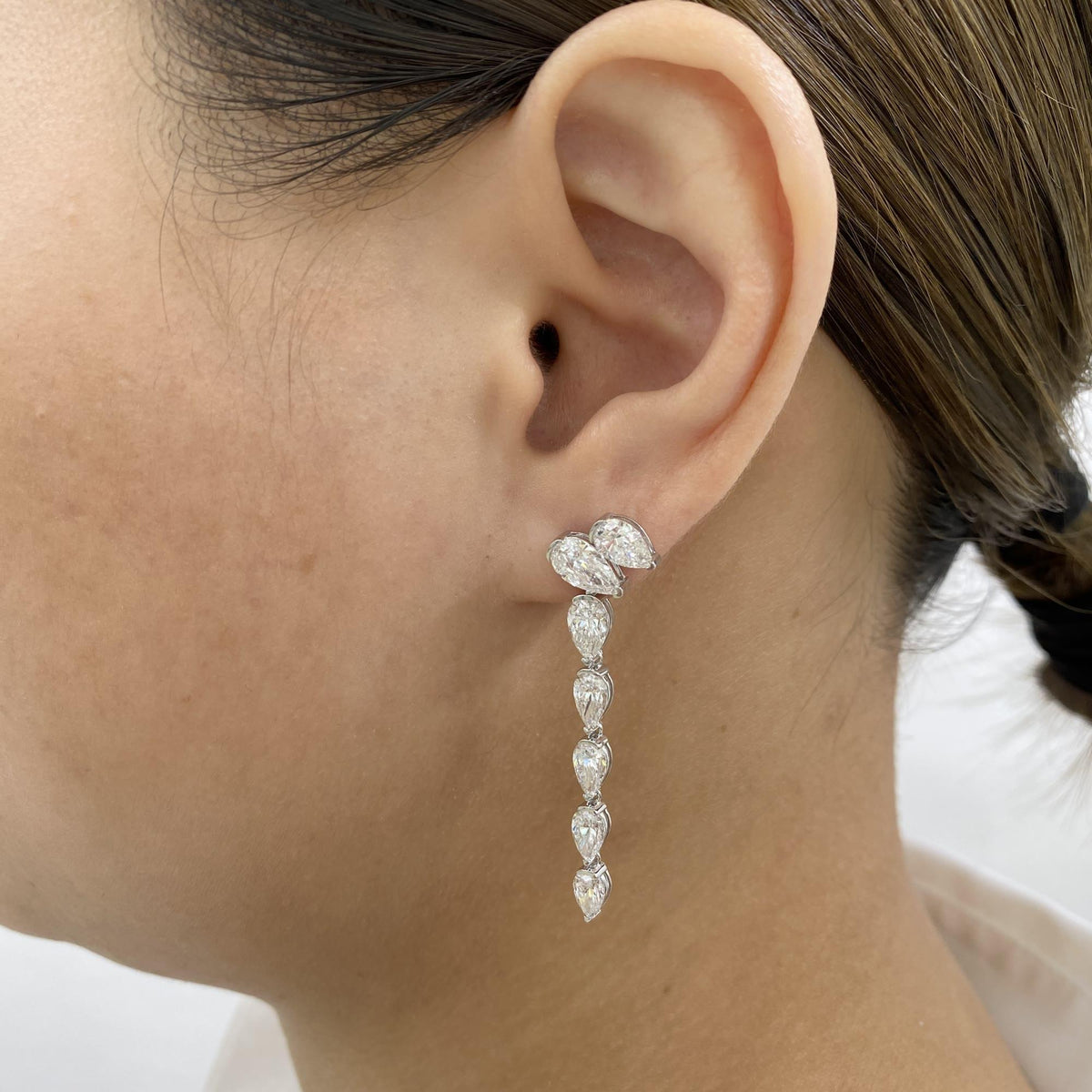 Caroline 6.1 Pear Lab-Grown Diamond Drop Earrings