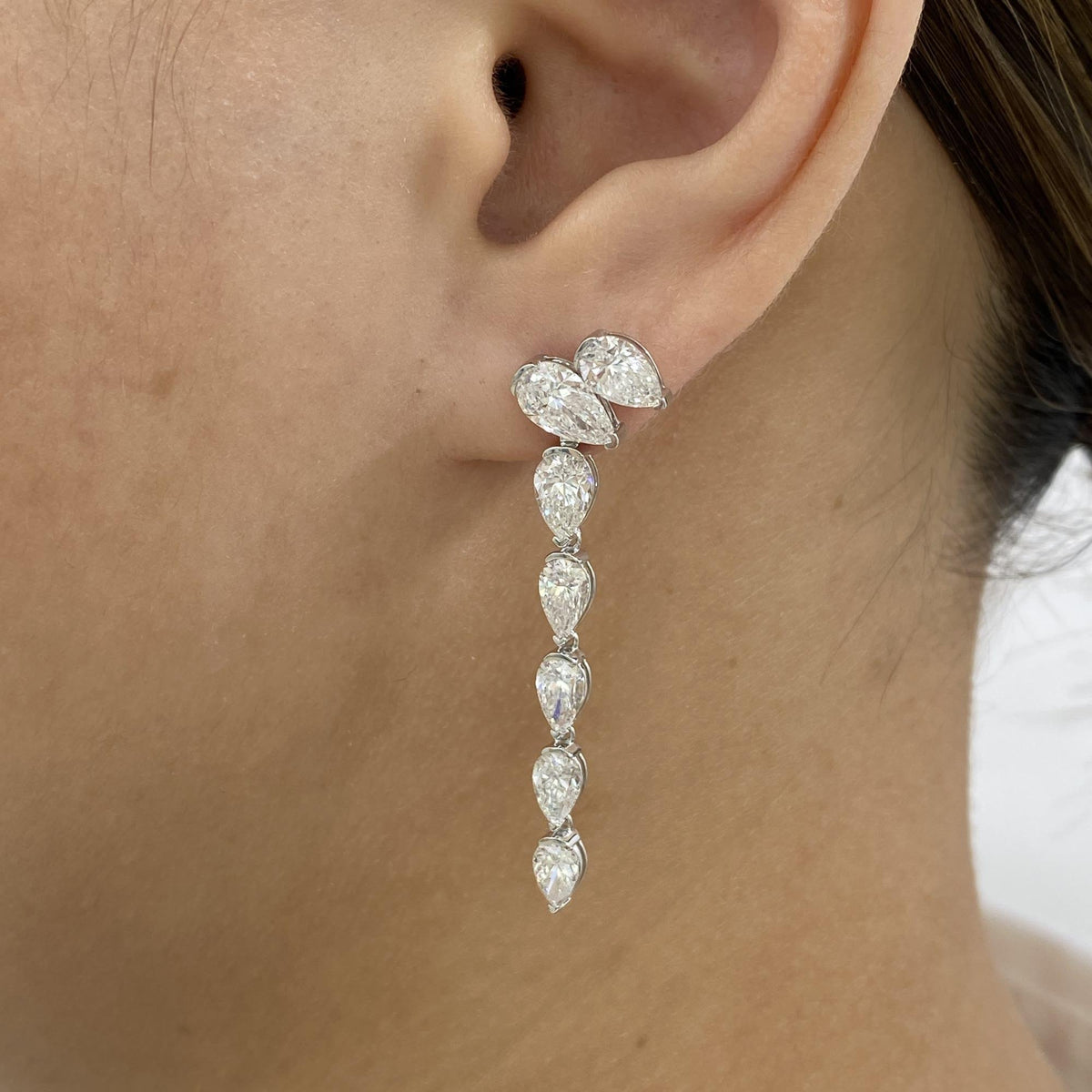 Caroline 6.1 Pear Lab-Grown Diamond Drop Earrings
