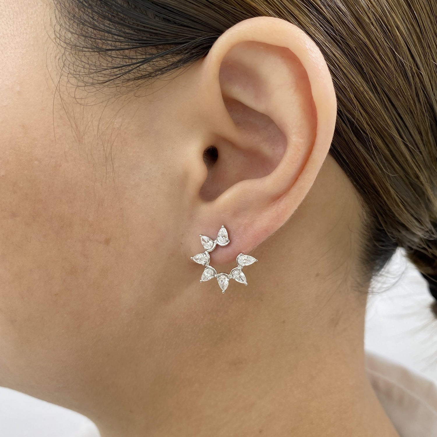 Alexis 1.5 Pear Lab-Grown Diamond Hoop, Studs Earrings