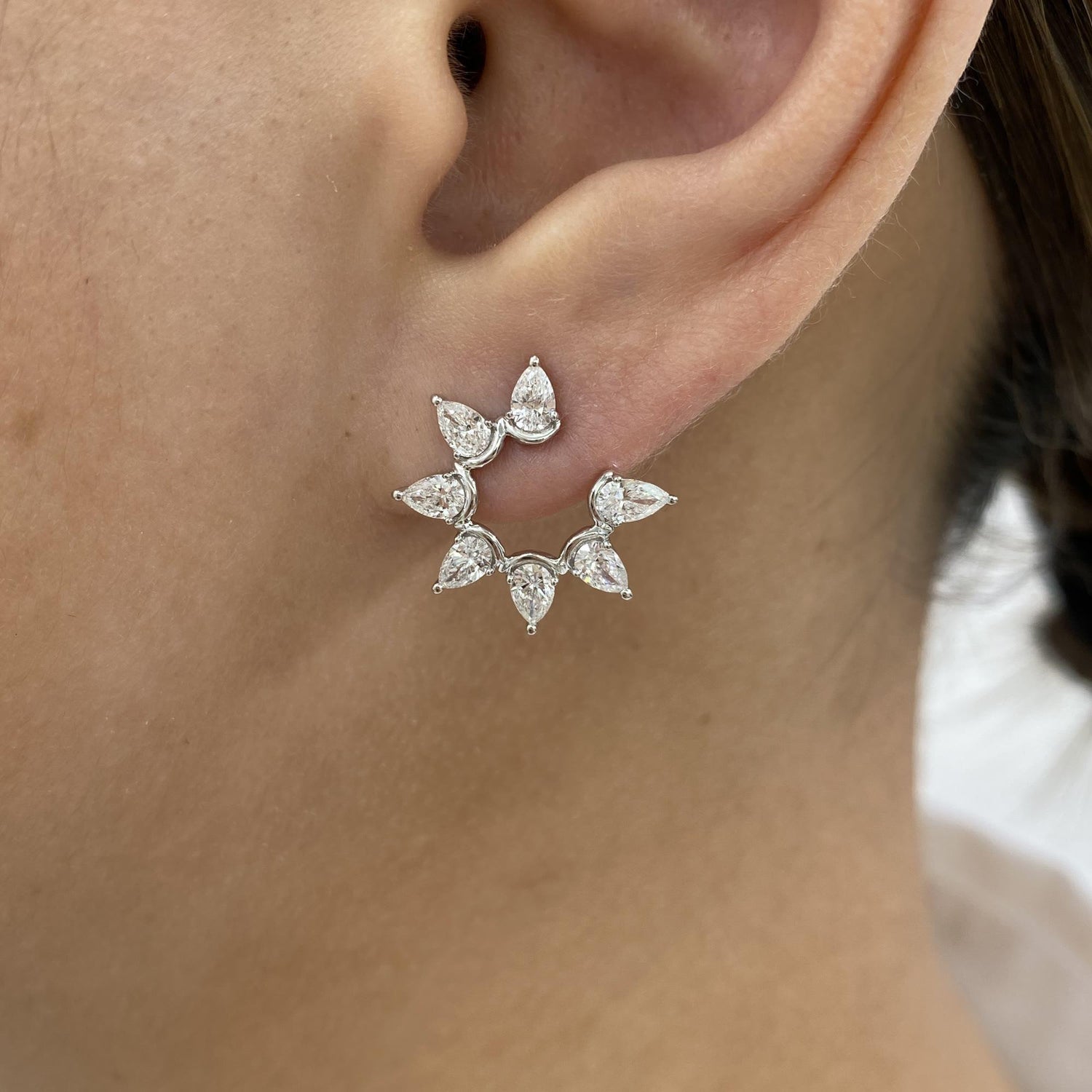 Alexis 1.5 Pear Lab-Grown Diamond Hoop, Studs Earrings