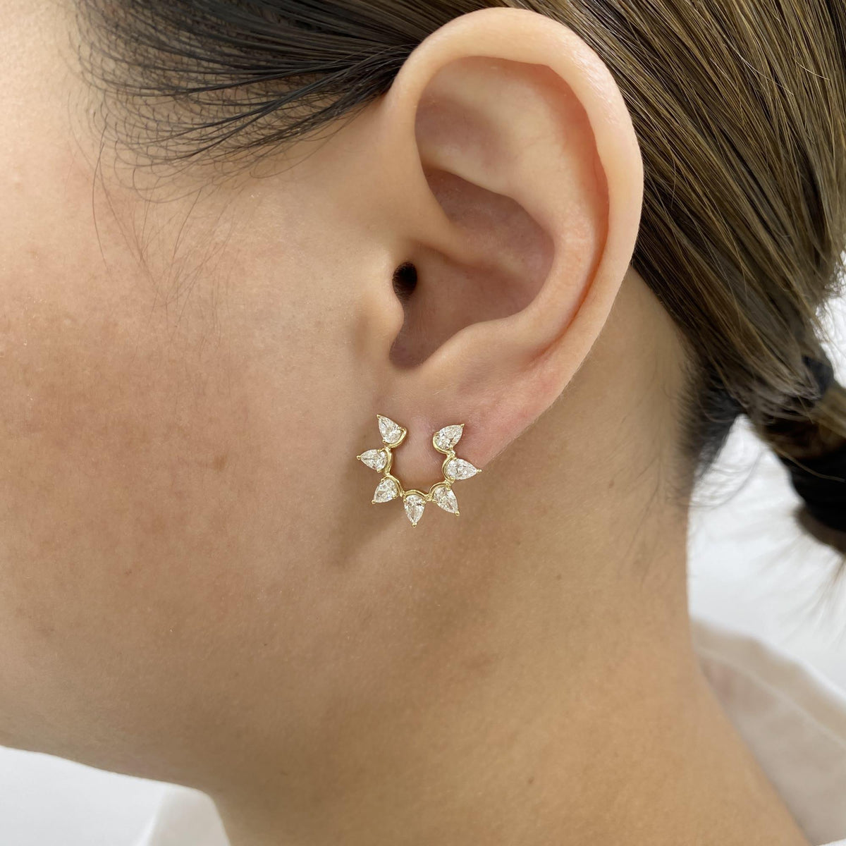Alexis 1.5 Pear Lab-Grown Diamond Hoop, Studs Earrings