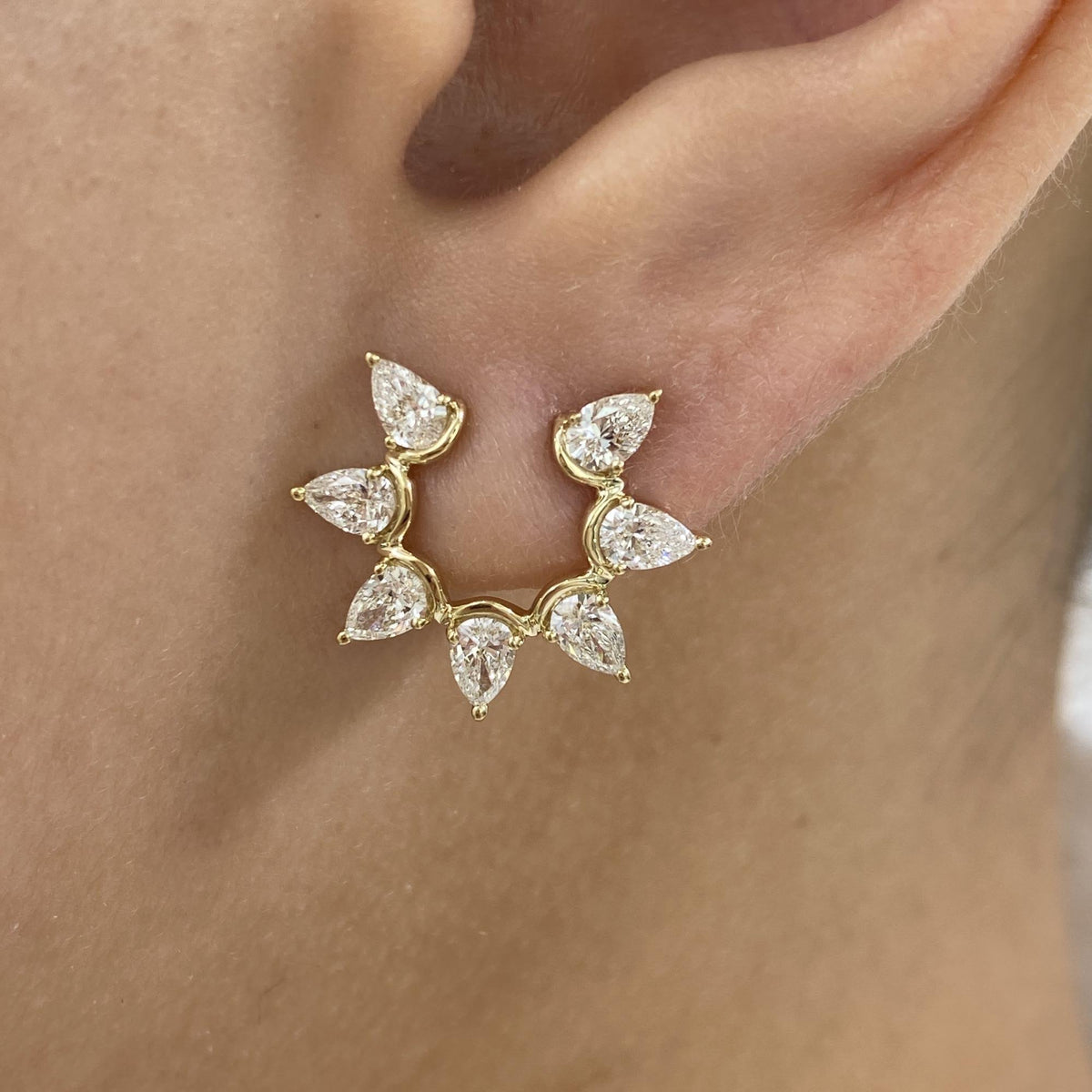 Alexis 1.5 Pear Lab-Grown Diamond Hoop, Studs Earrings