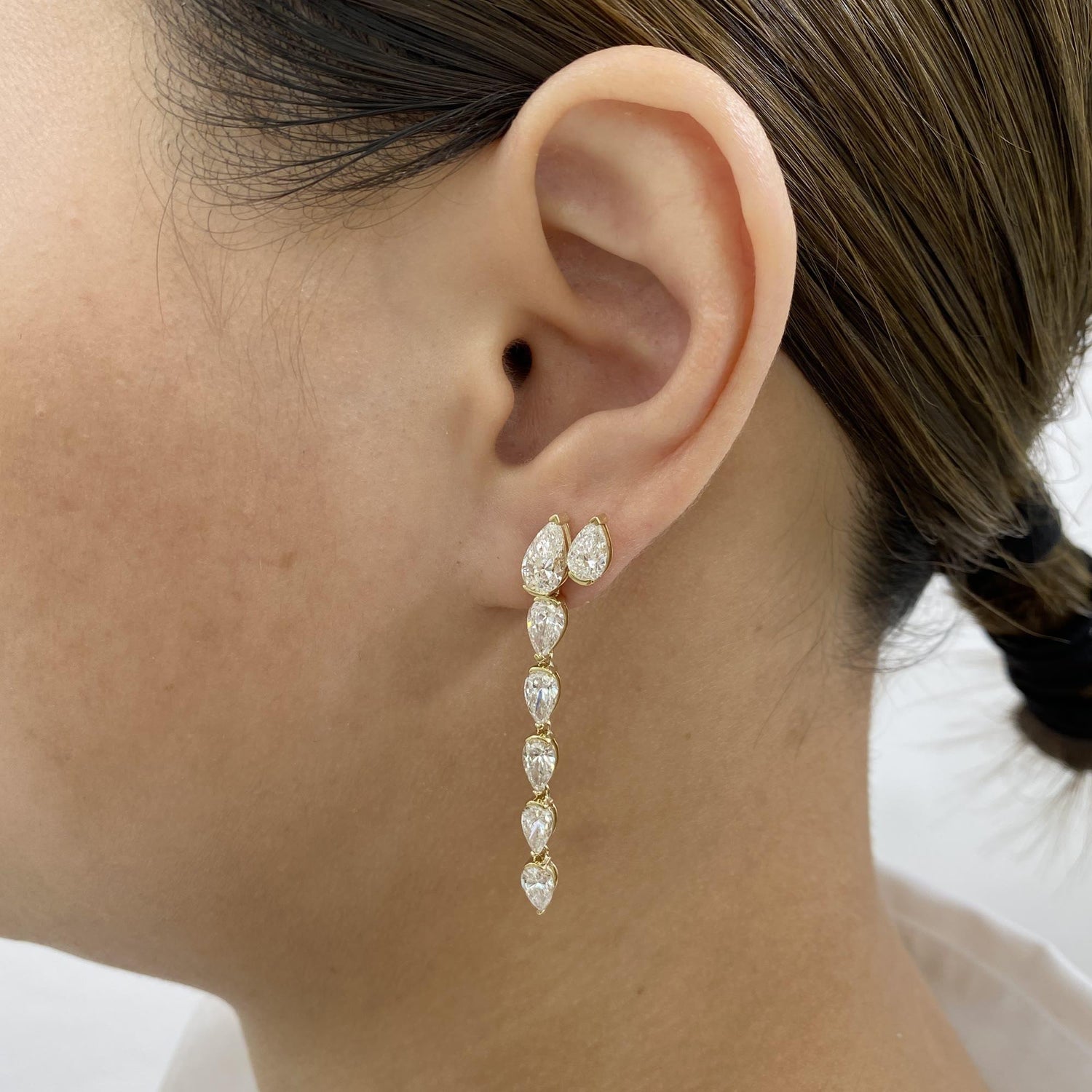 Caroline 5.7 Pear Lab-Grown Diamond Drop Earrings