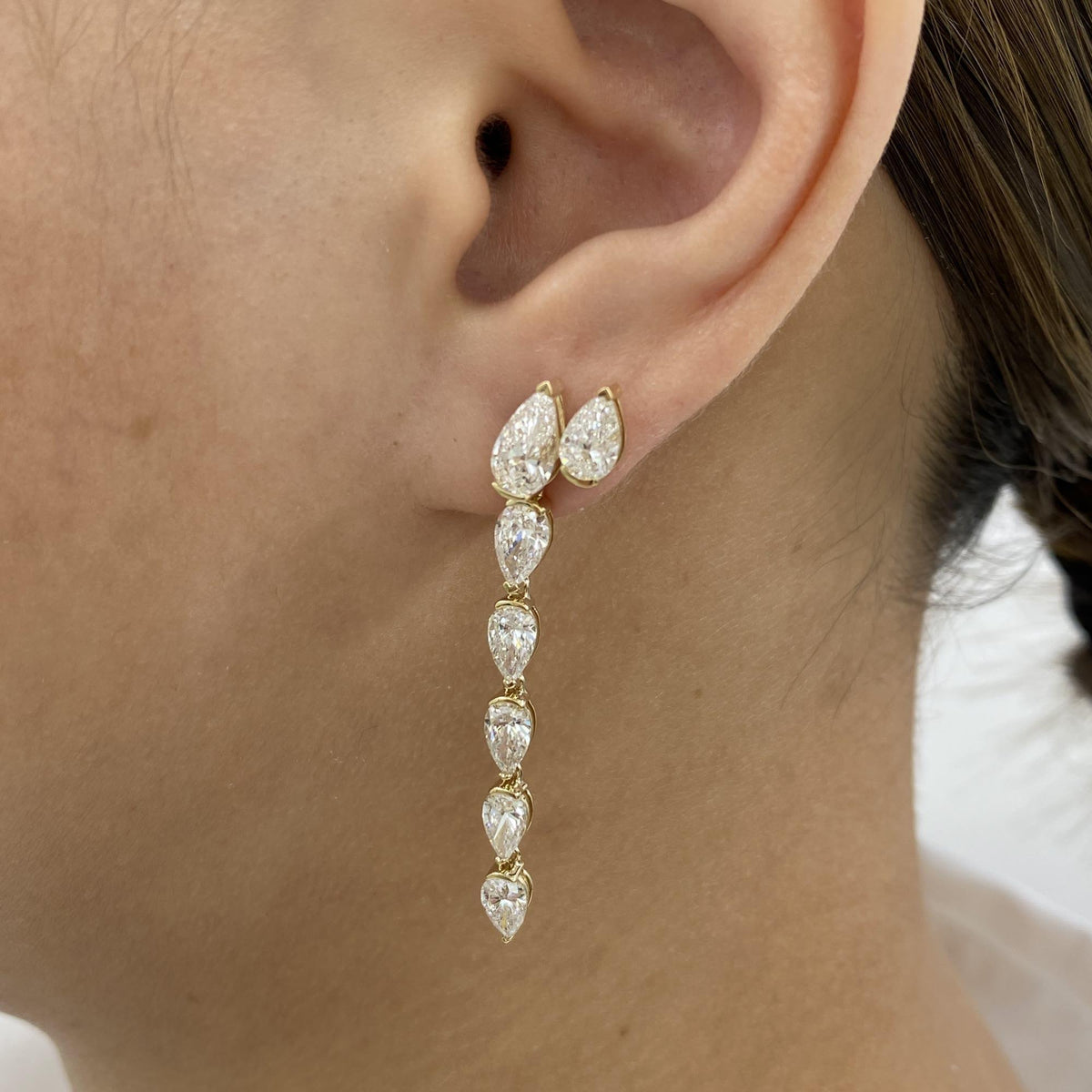 Caroline 5.7 Pear Lab-Grown Diamond Drop Earrings
