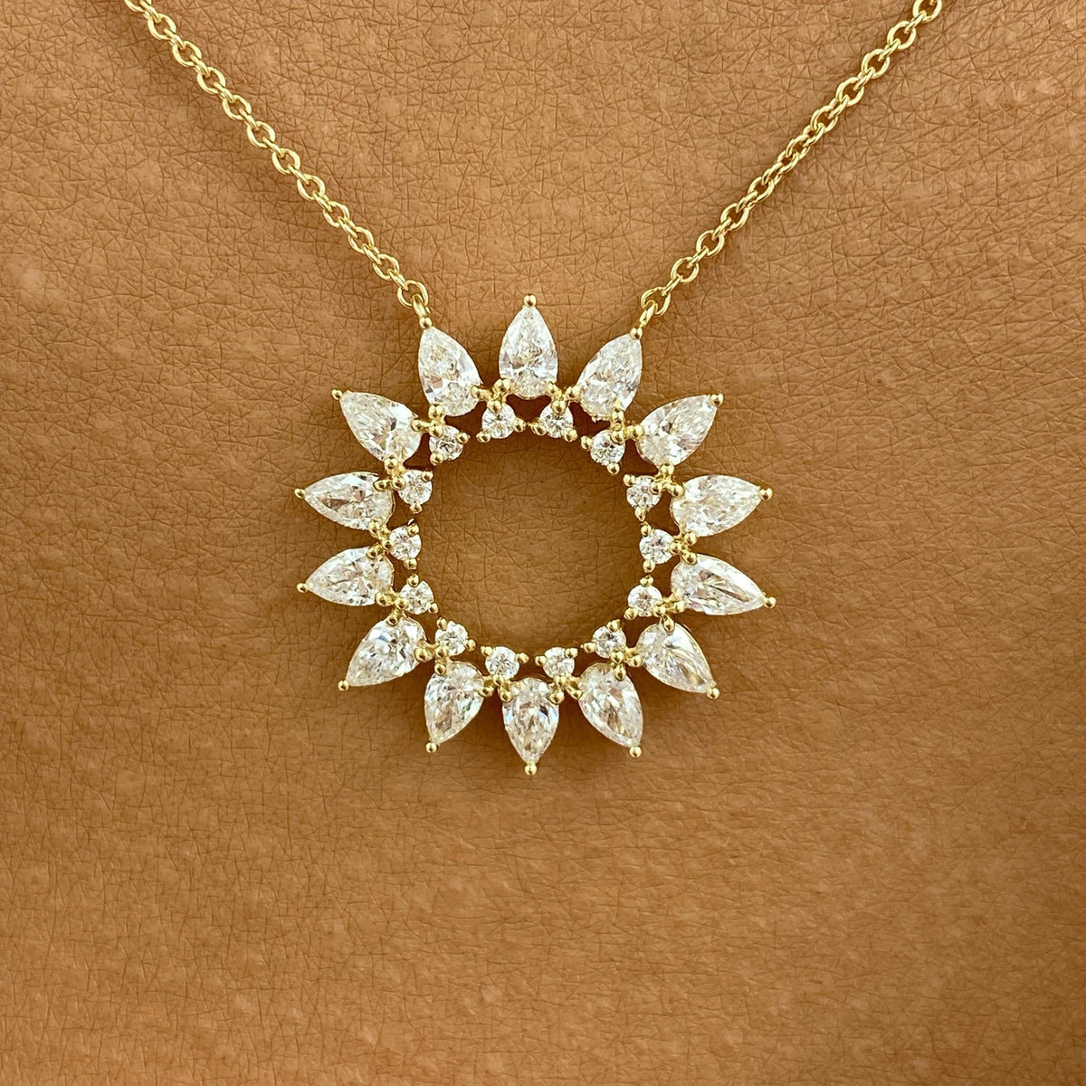 Denise 1.7 Pear,Round Lab-Grown Diamond Chain Necklace