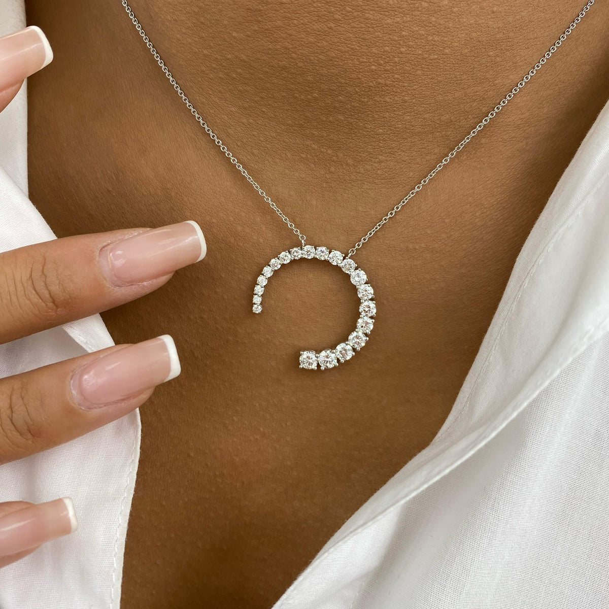 Corinne 2 Round Lab-Grown Diamond Special, Chain Necklace