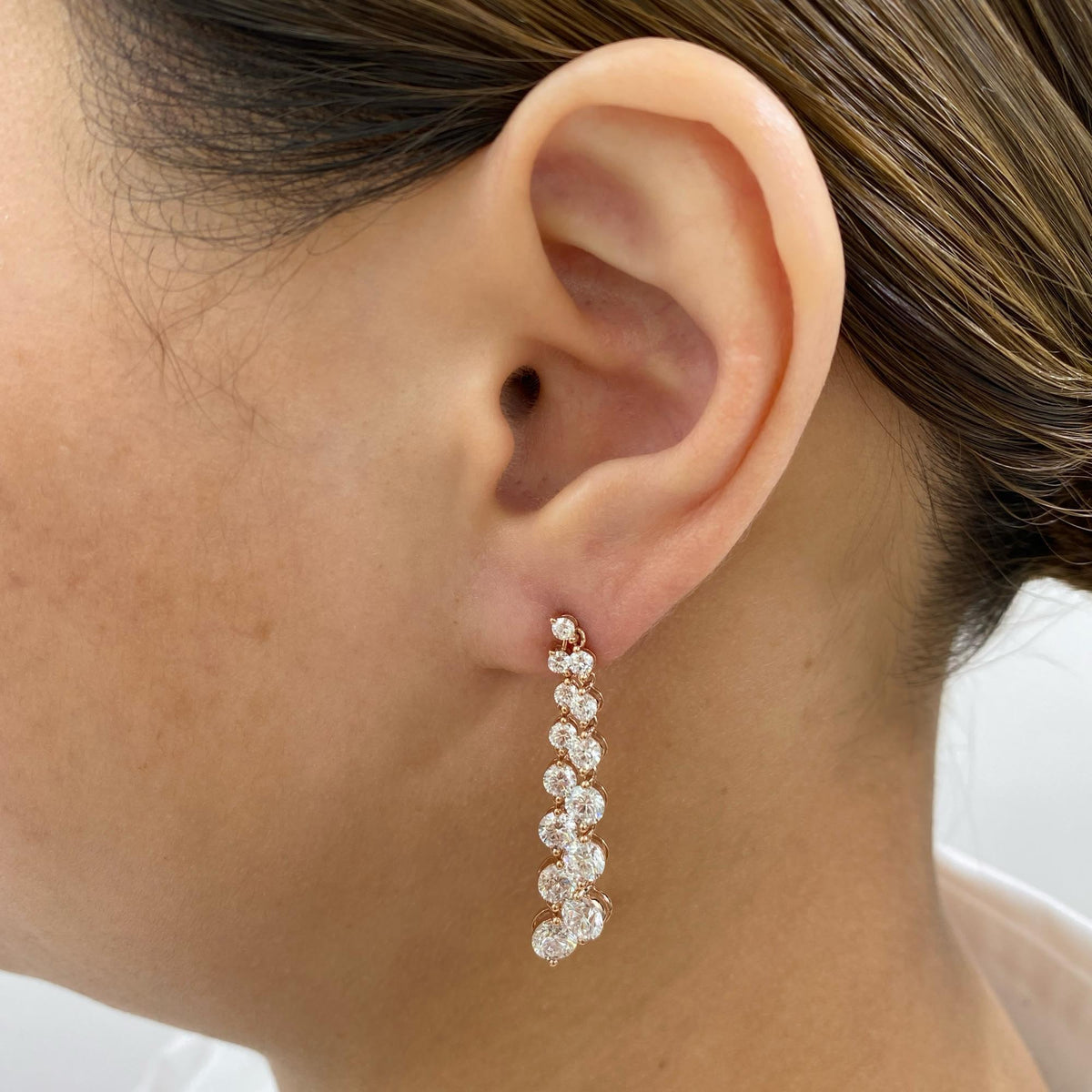 Carmen 5 Round Lab-Grown Diamond Drop, Chain Earrings