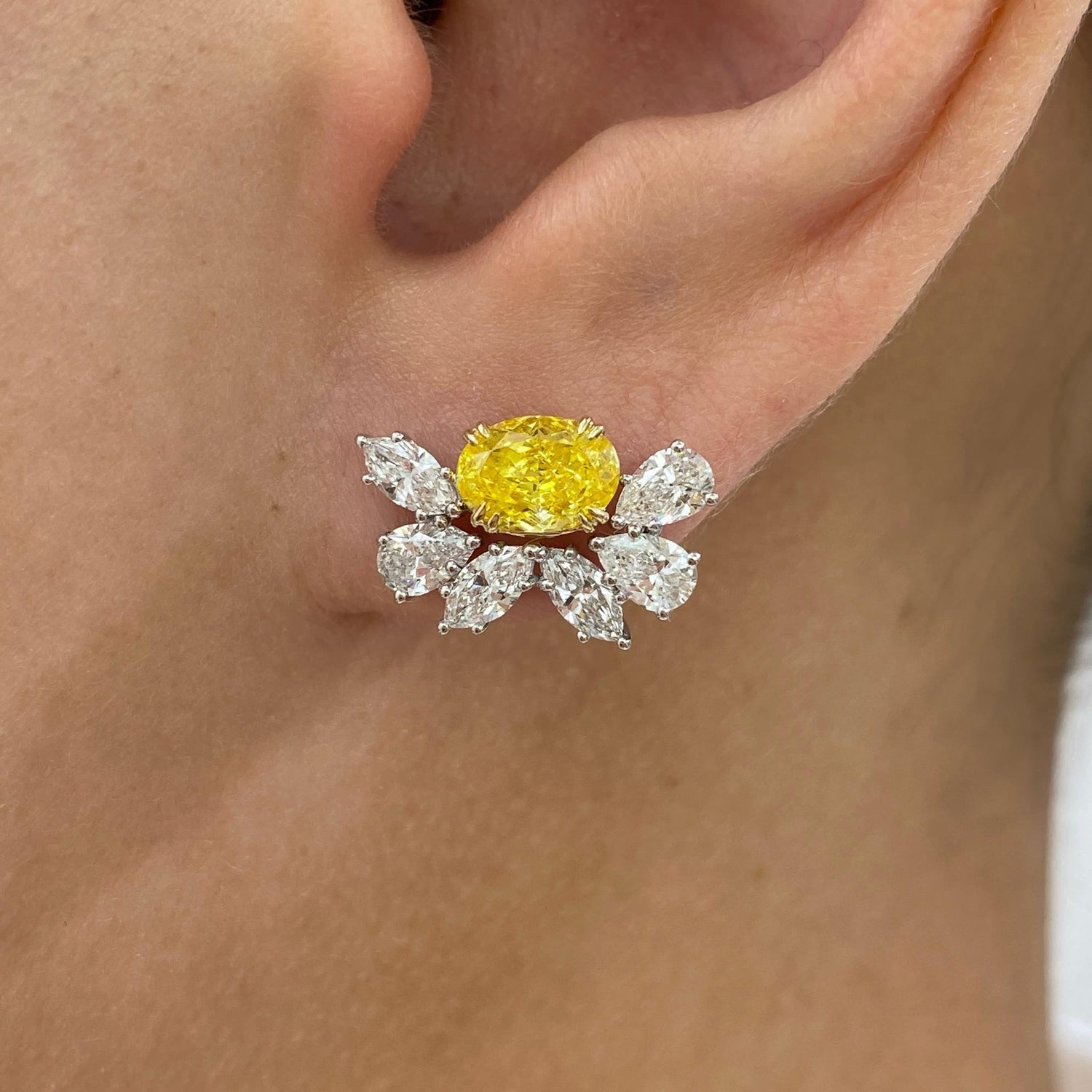 Lorelei 3.4 Oval,Pear,Marquise Lab-Grown Diamond Bouquet, Studs Earrings