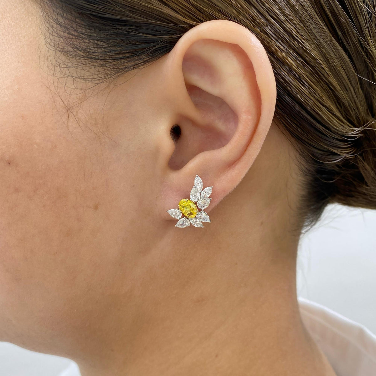 Maren 3.8 Oval,Pear,Marquise Lab-Grown Diamond Bouquet, Studs Earrings