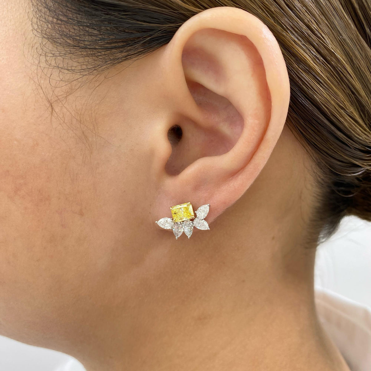 Lorelei 3 Emerald,Pear Lab-Grown Diamond Bouquet, Studs Earrings