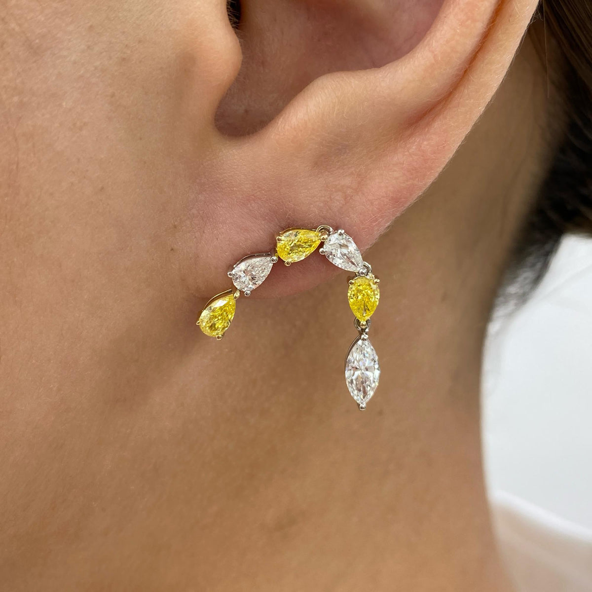 Arianna 2.4 Pear,Marquise Lab-Grown Diamond Drop Earrings