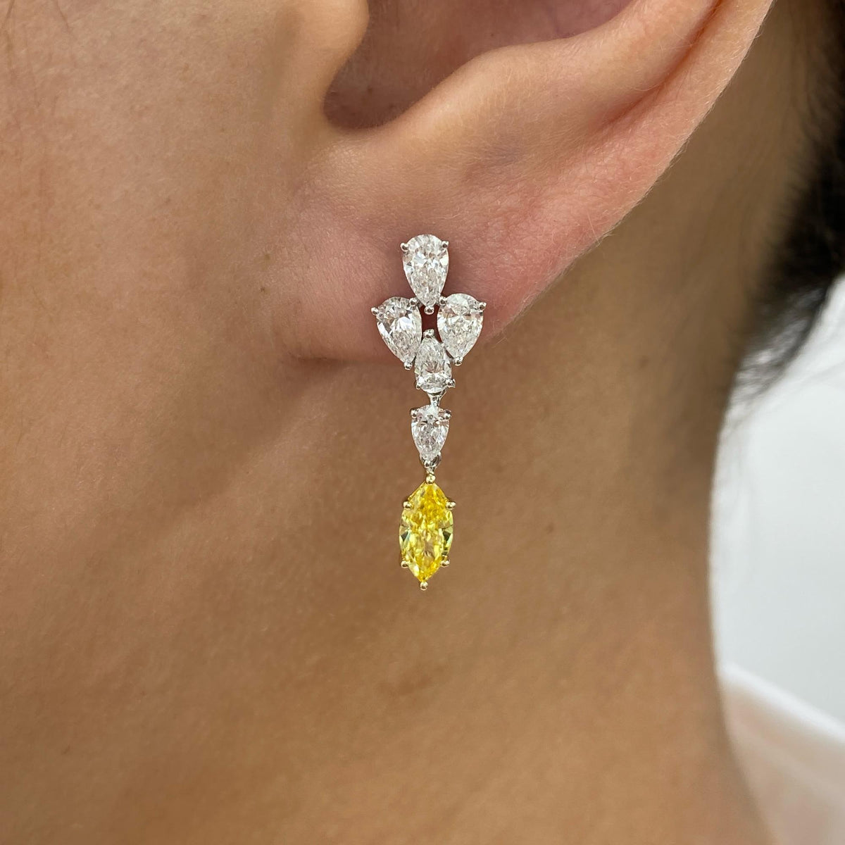 Lucille 2.4 Pear,Marquise Lab-Grown Diamond Drop, Special Earrings