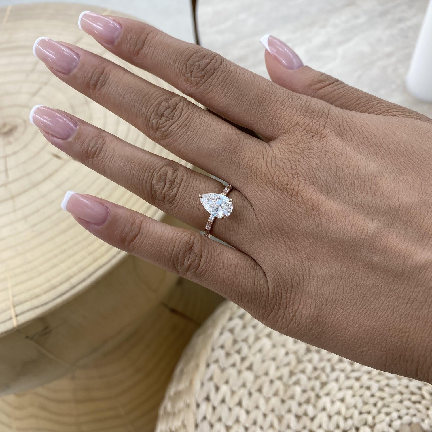 Jordan 2.4 Pear Lab-Grown Diamond Side Stone Ring