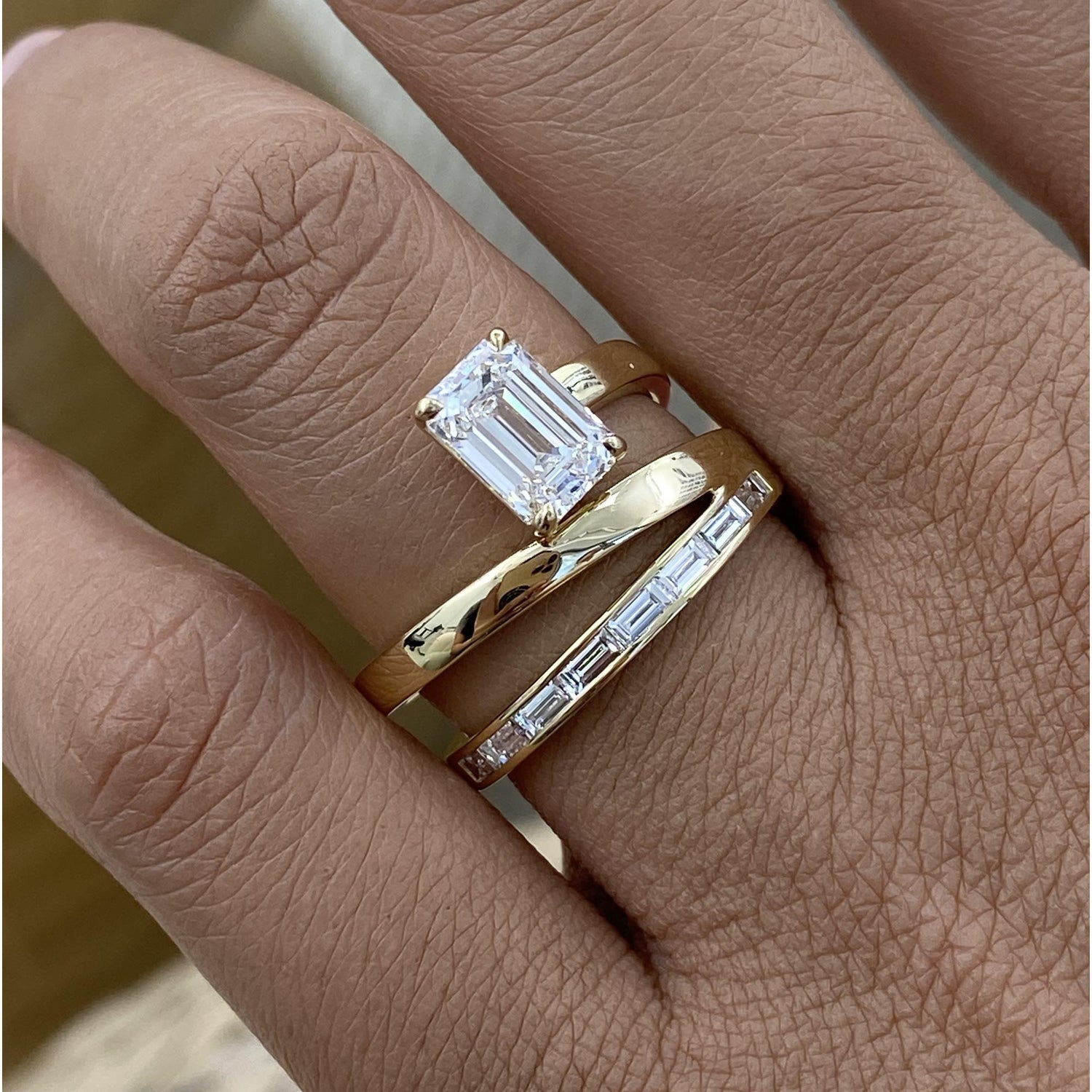 Katelyn 1.9 Emerald Lab-Grown Diamond Side Stone, Special Ring