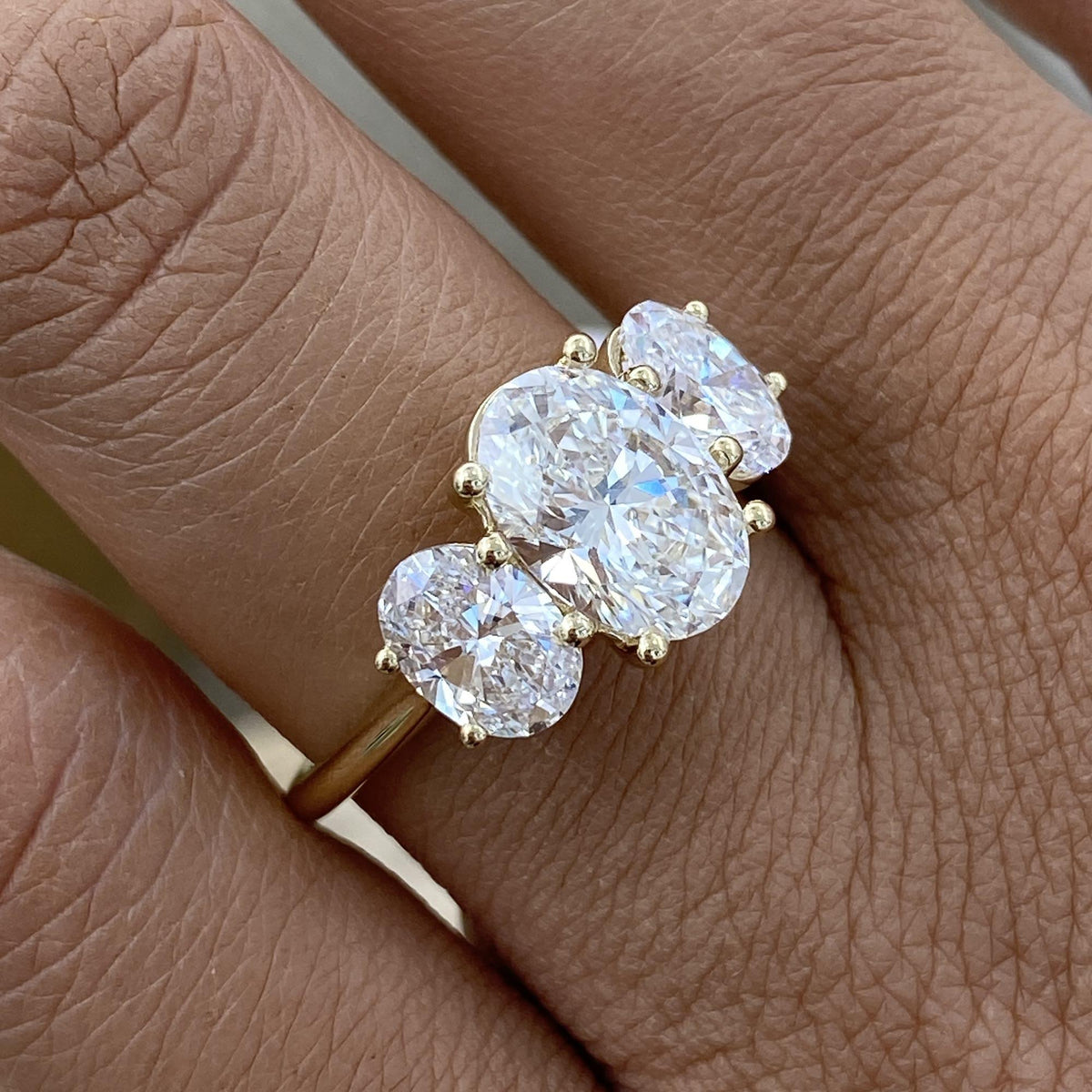 Reese 3.5 Oval Lab-Grown Diamond Three Stone Ring