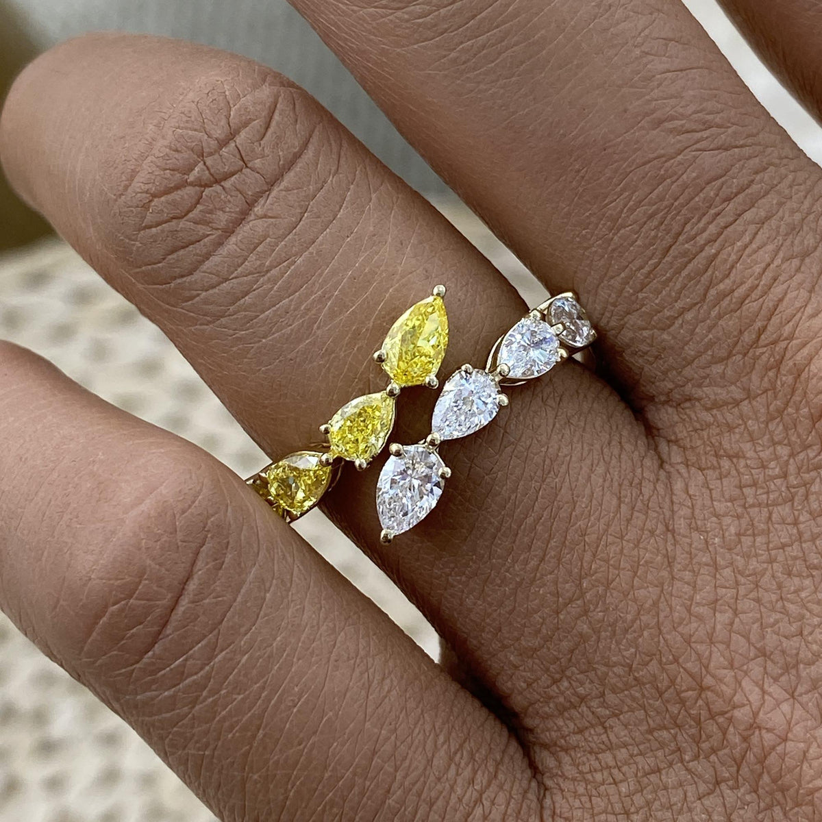 Lisa 1.7 Pear Lab-Grown Diamond Half-Eternity, Special Ring