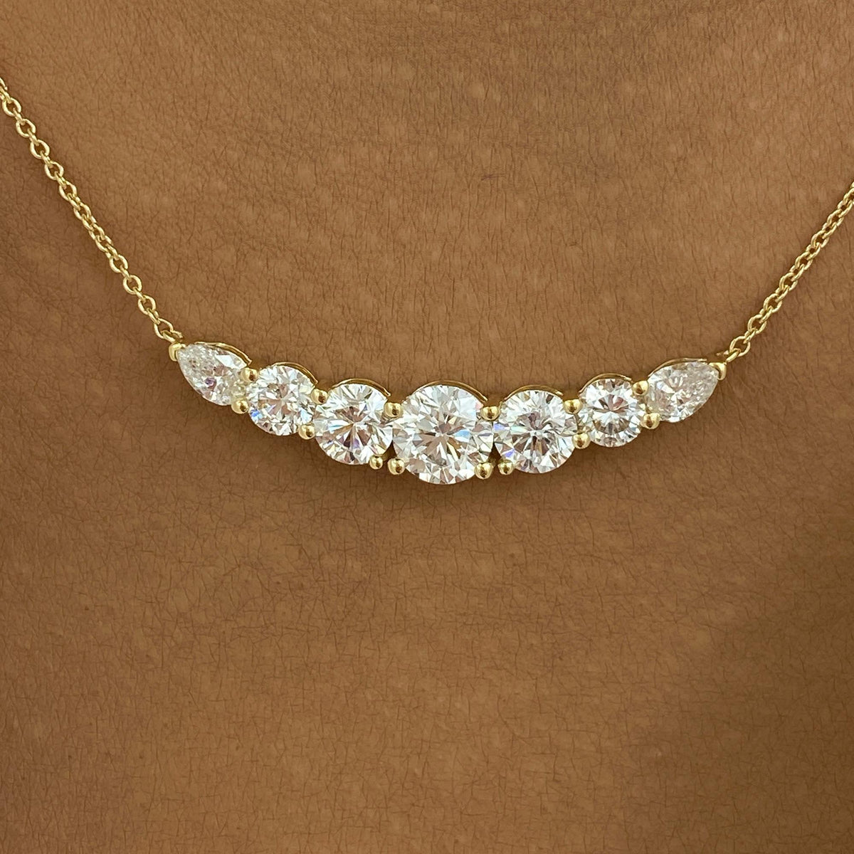 Dorothy 3.3 Round,Pear Lab-Grown Diamond Chain Necklace