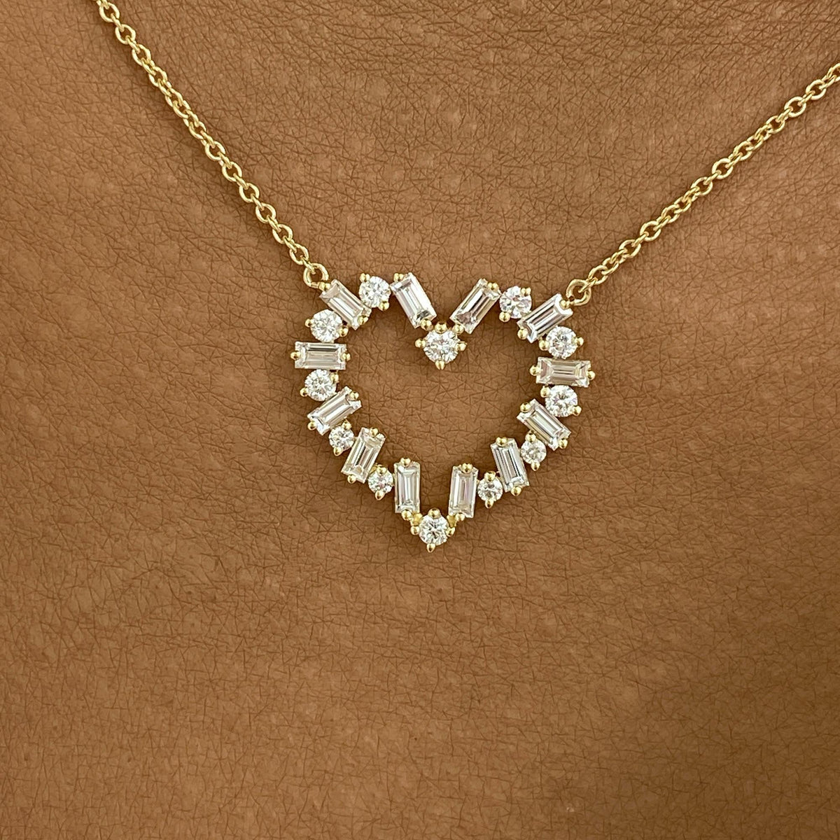 Love 0.9 Baguette,Round Lab-Grown Diamond Chain Necklace
