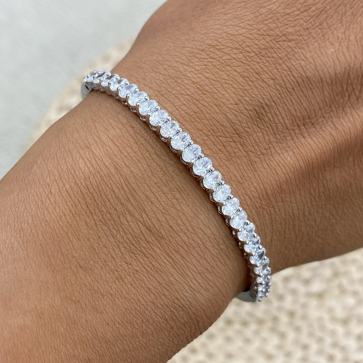 Heidi 3.3 Oval Lab-Grown Diamond Tennis Bracelet