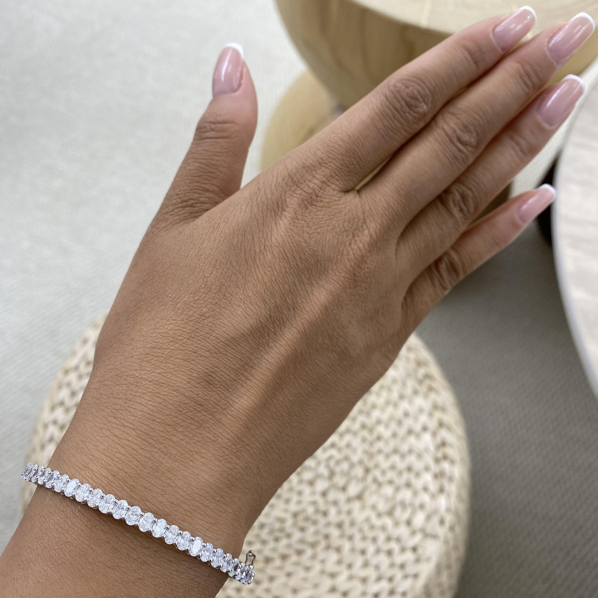 Heidi 3.3 Oval Lab-Grown Diamond Tennis Bracelet